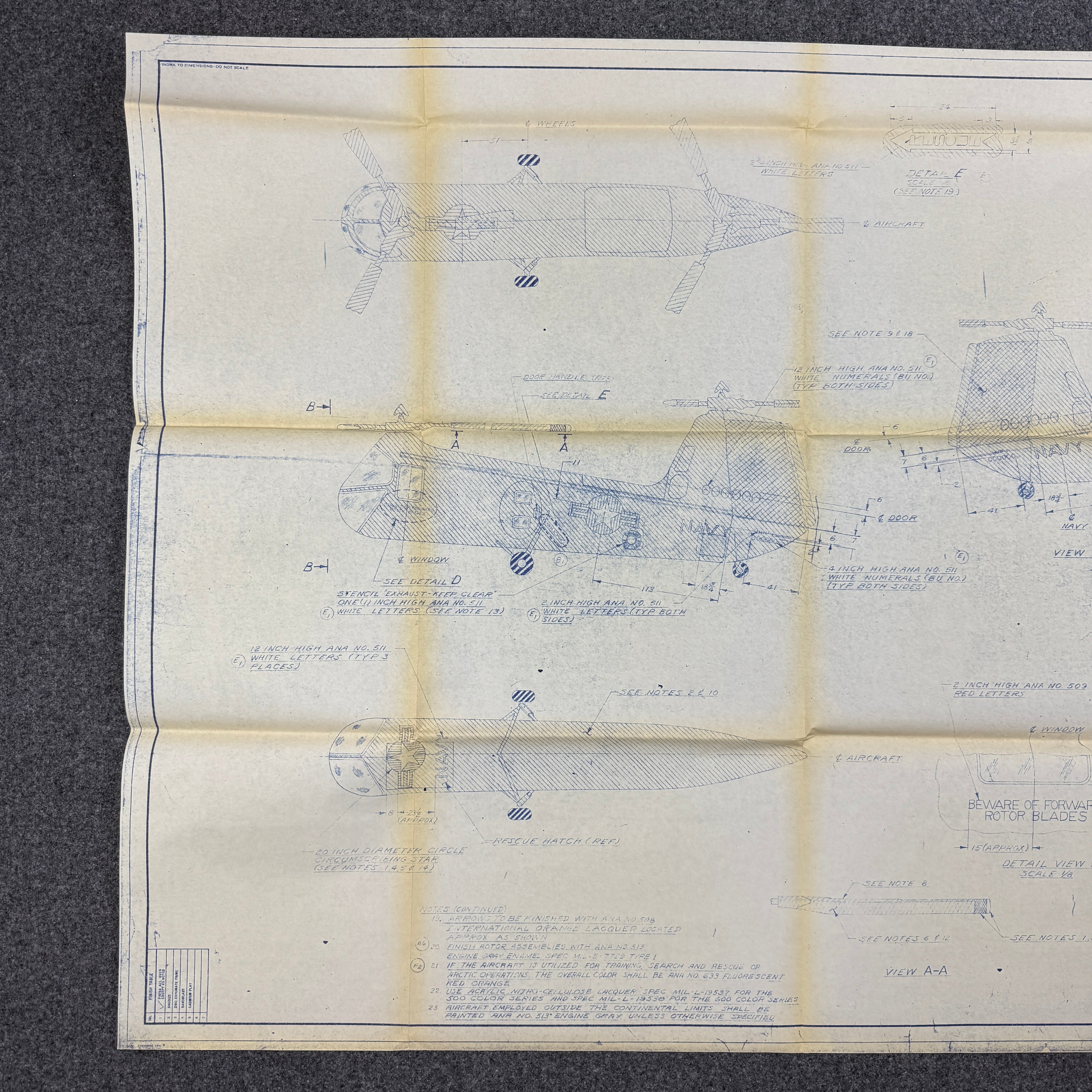 US Navy 1956 Piasecki HUP Retriever Blueprint