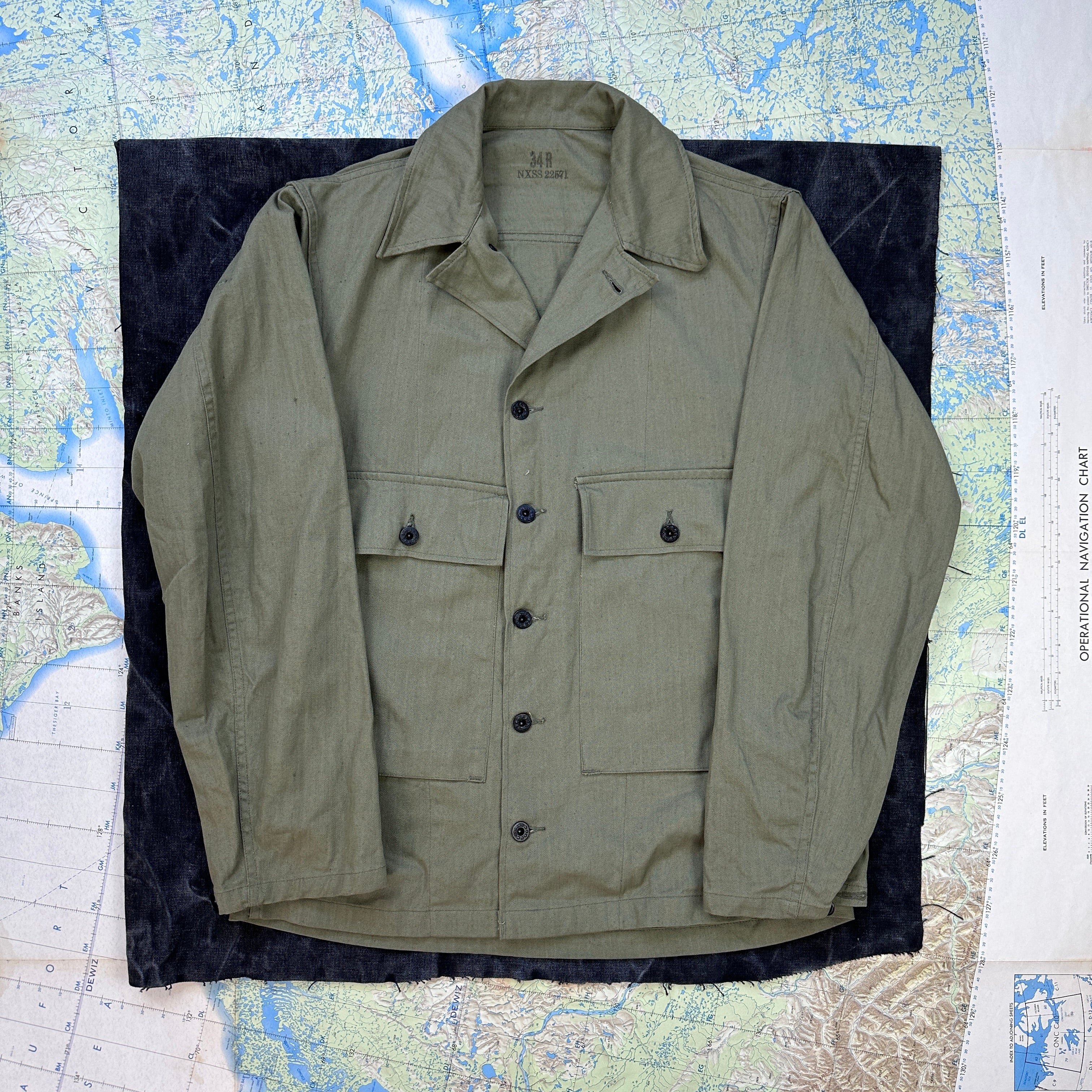 US Navy WW2 HBT Donut Button Shirt - Deadstock – The Major's Tailor