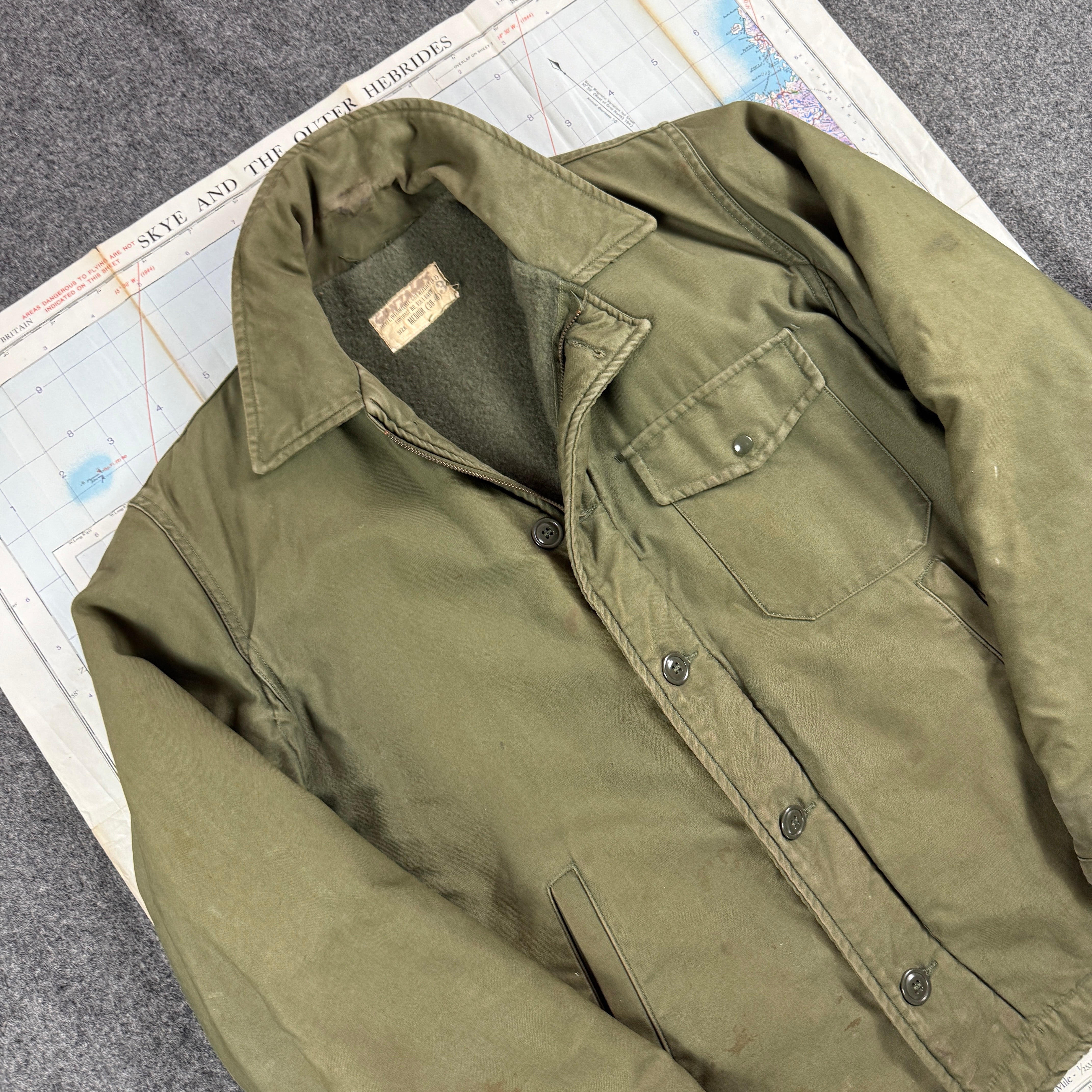 US Navy Early Pattern A2 Deck Jacket - Size Medium