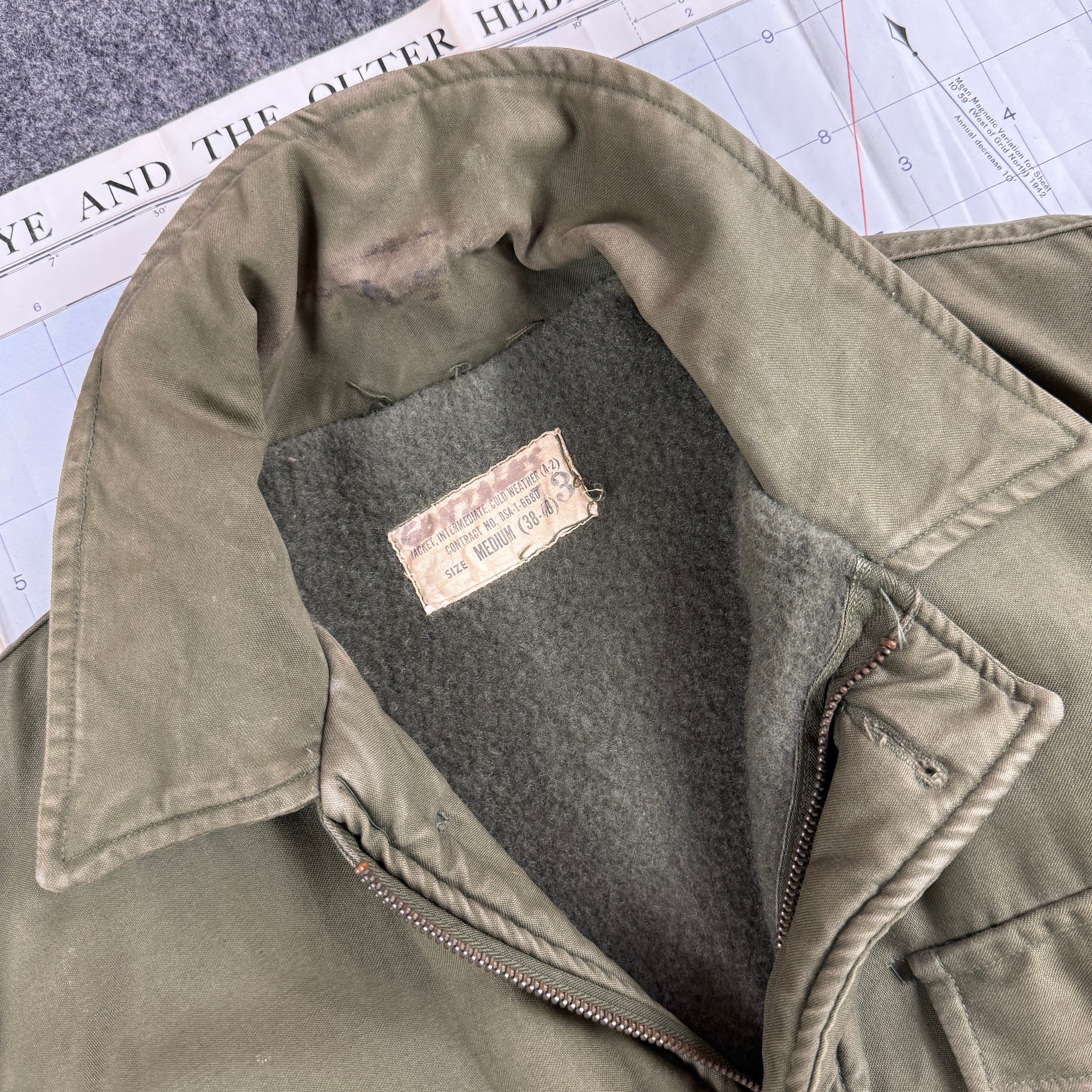 US Navy Early Pattern A2 Deck Jacket - Size Medium