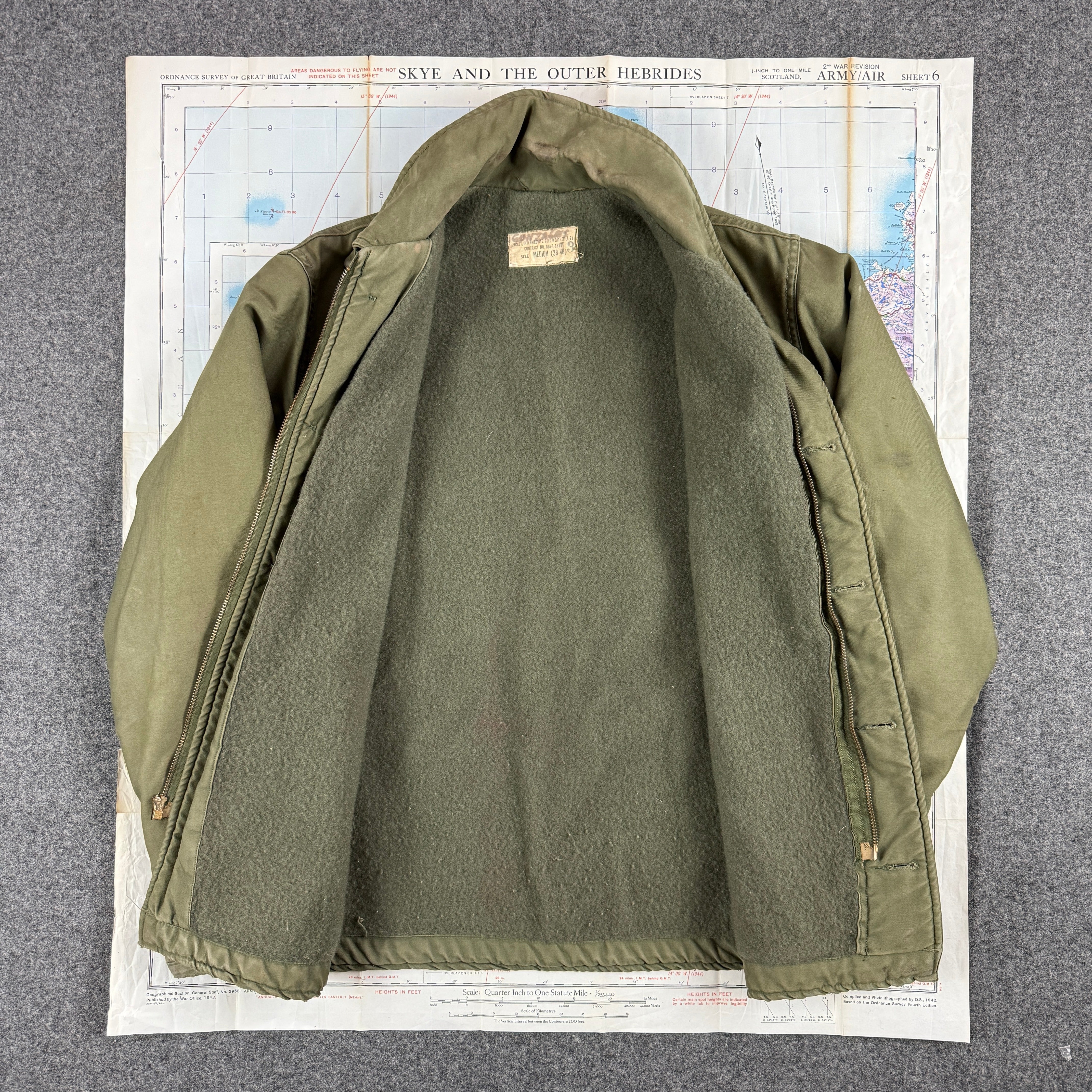 US Navy Early Pattern A2 Deck Jacket - Size Medium