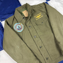 Load image into Gallery viewer, US Navy Early Pattern A2 Deck Jacket with Patches - Size Medium