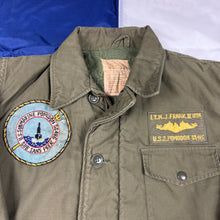Load image into Gallery viewer, US Navy Early Pattern A2 Deck Jacket with Patches - Size Medium