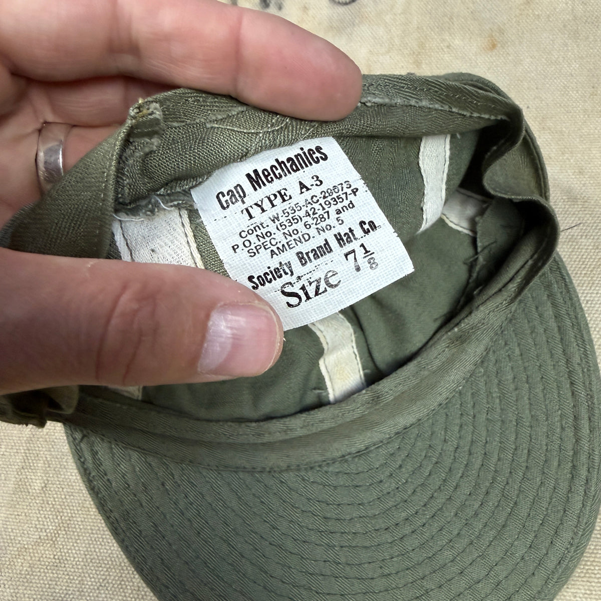 USAAF A3 Mechanic Cap - Deadstock