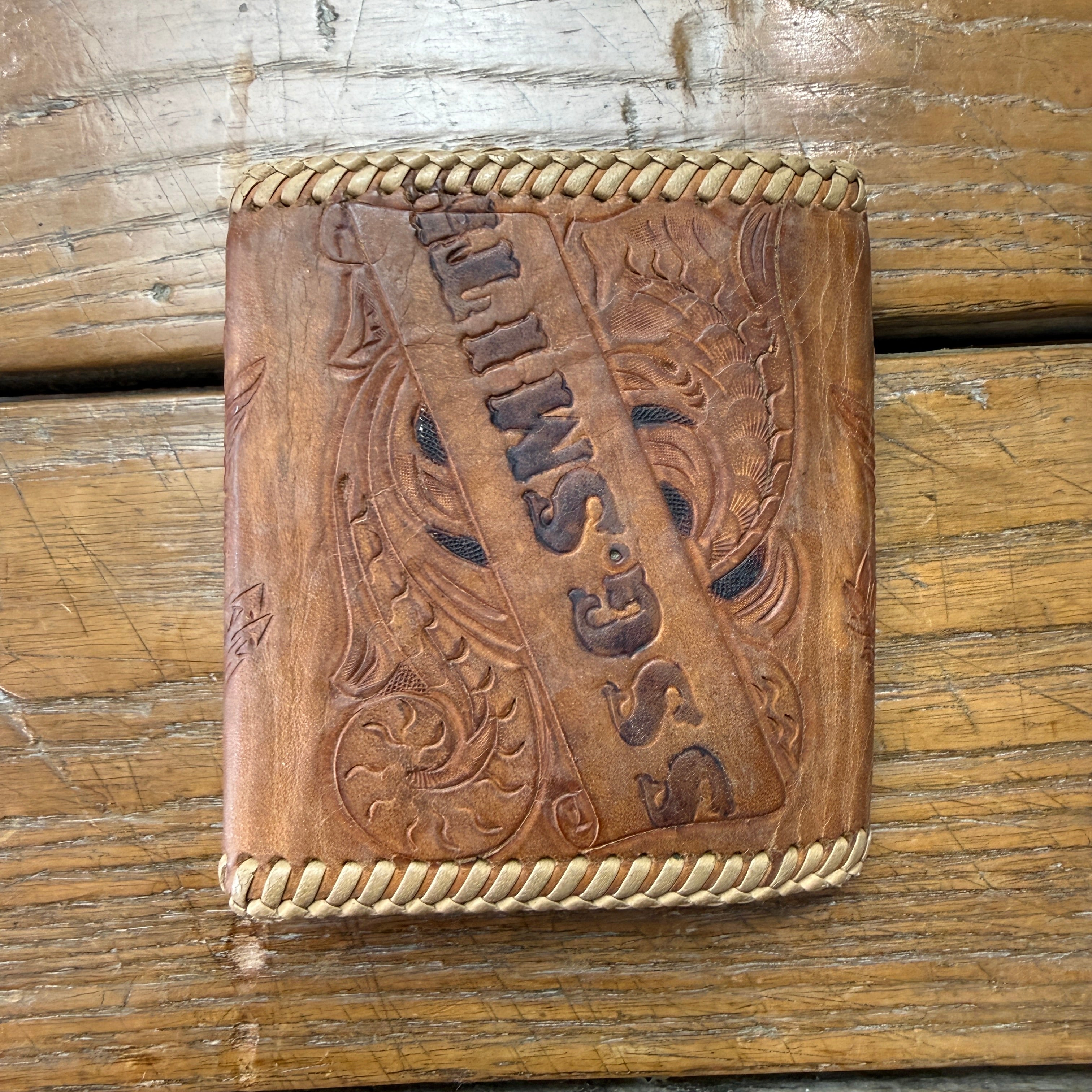 US Army WW2 Hand Tooled Eagle Leather Waller