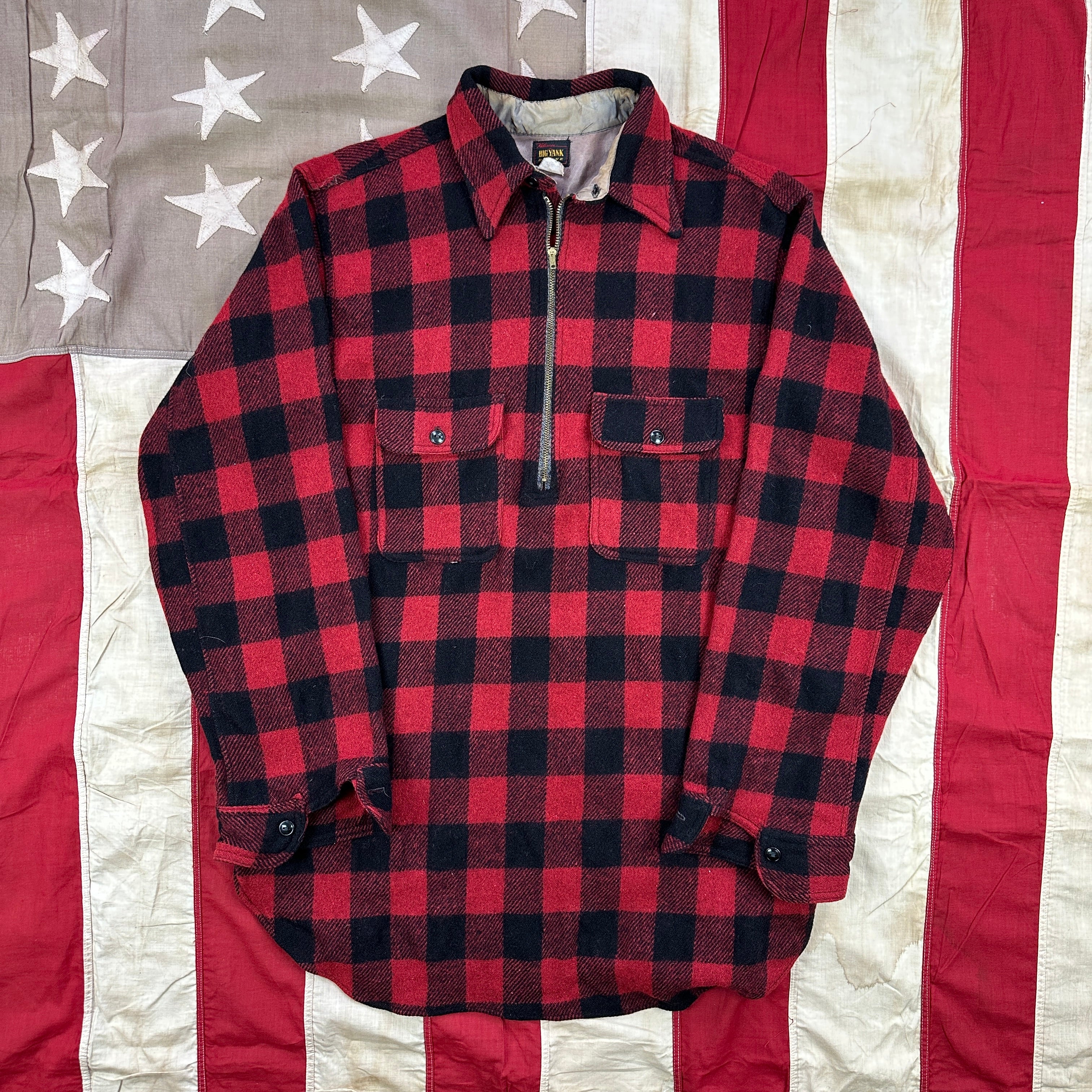 Big Yank 1930s/40s 1/4 Zip Plaid Shirt – The Major's Tailor Big Yank 1930s/40s 1/4 Zip Plaid Shirt – The Major's Tailor