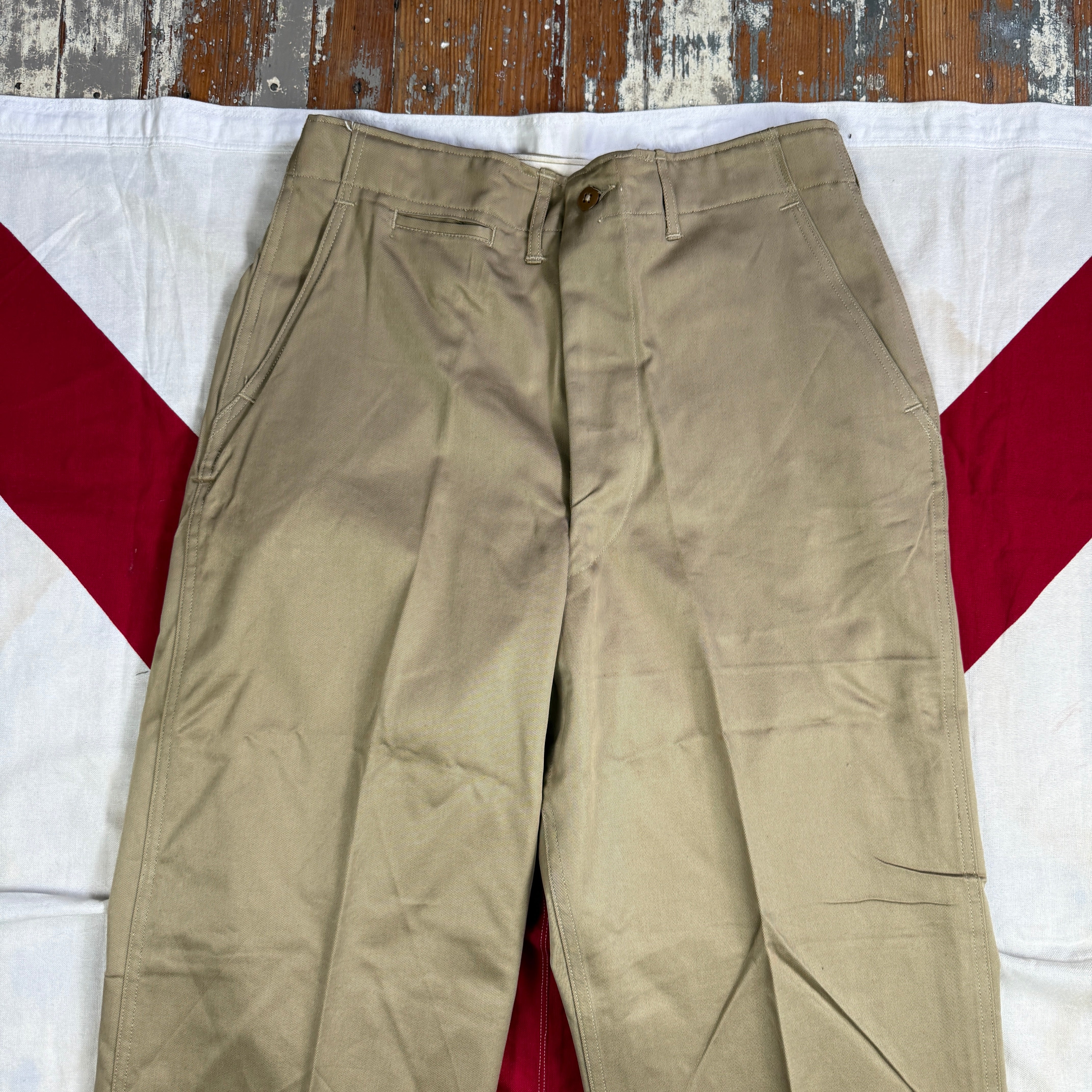US Army WW2 1945 Pattern Chino Trousers - Size 34 - Deadstock