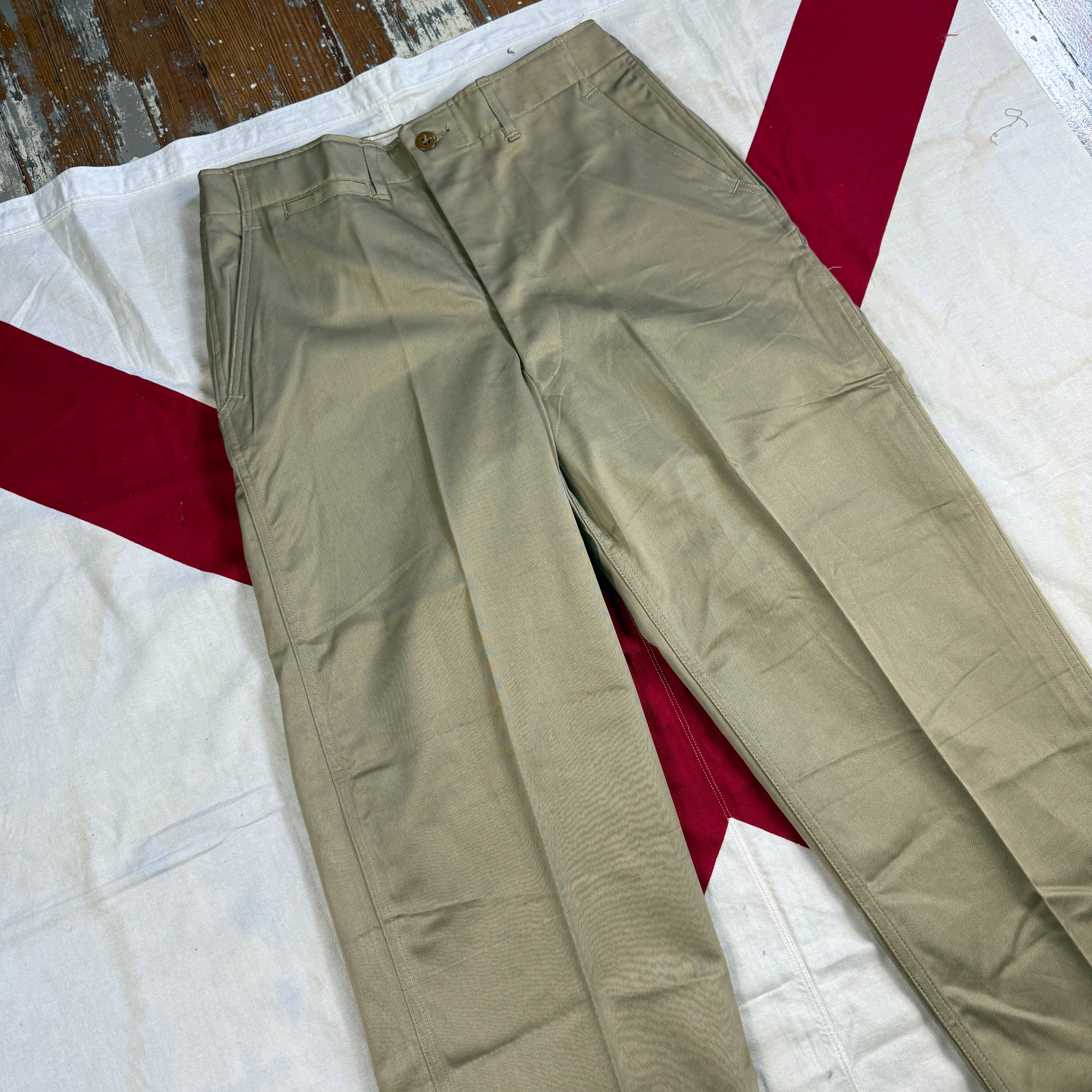 US Army WW2 1943 Pattern Chino Trousers - Size 34 - Deadstock