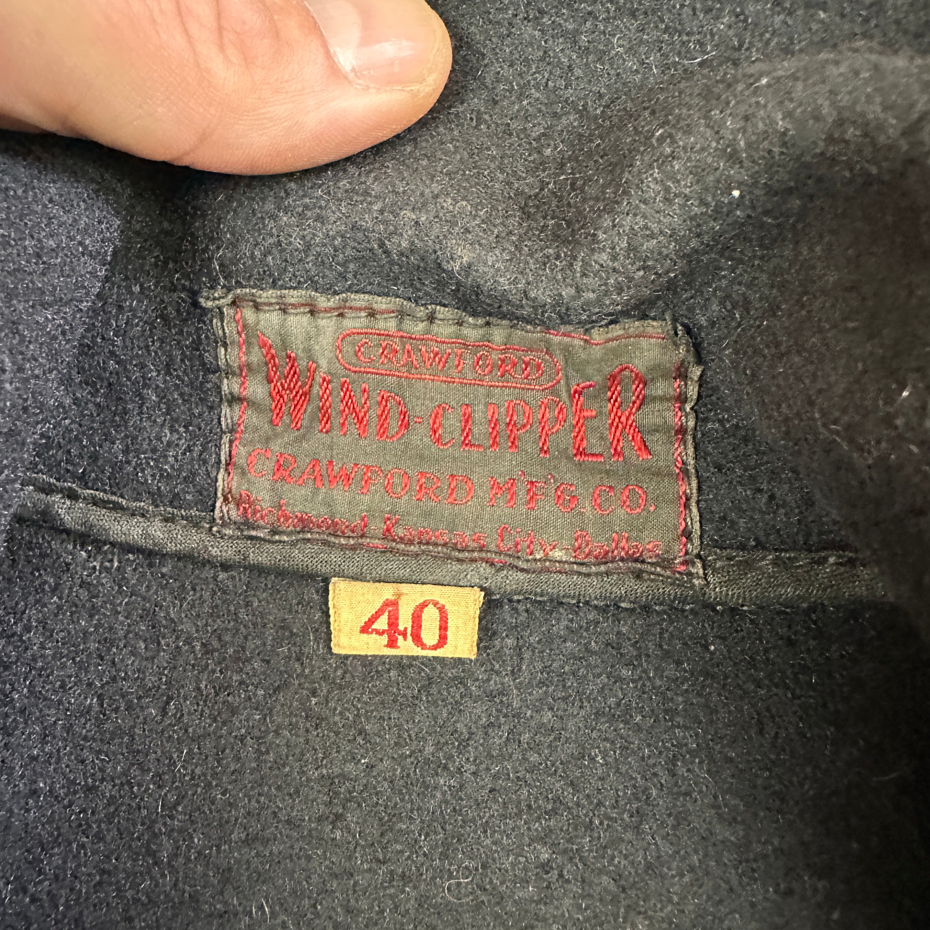 Crawford Wind-Clipper 1930s Wool Blouson Work Jacket - Mint Condition