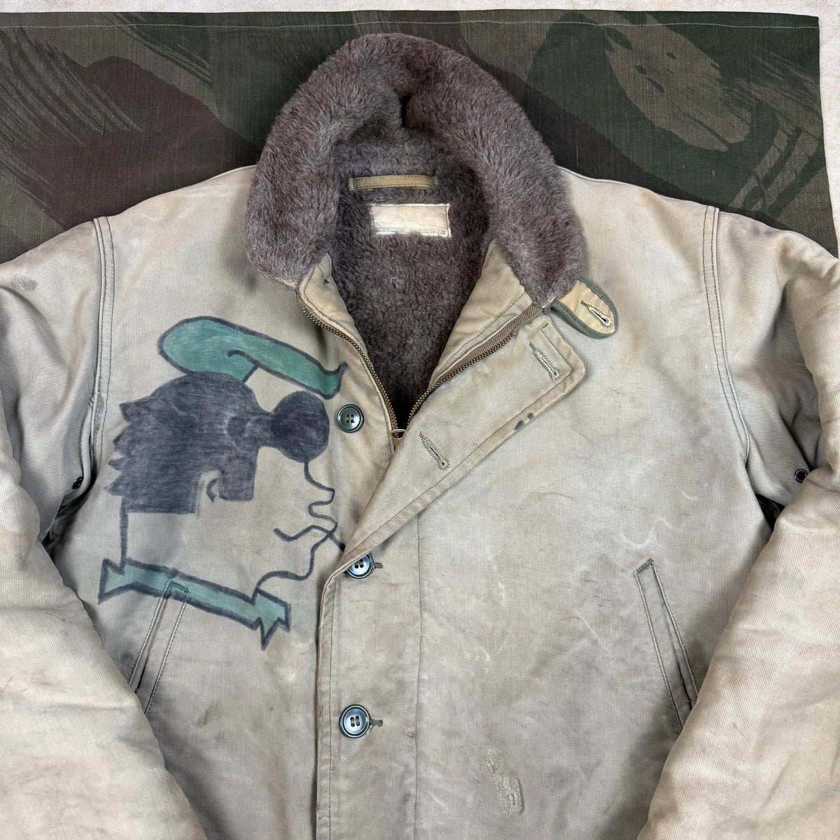 US Navy N1 Deck Jacket with Artwork