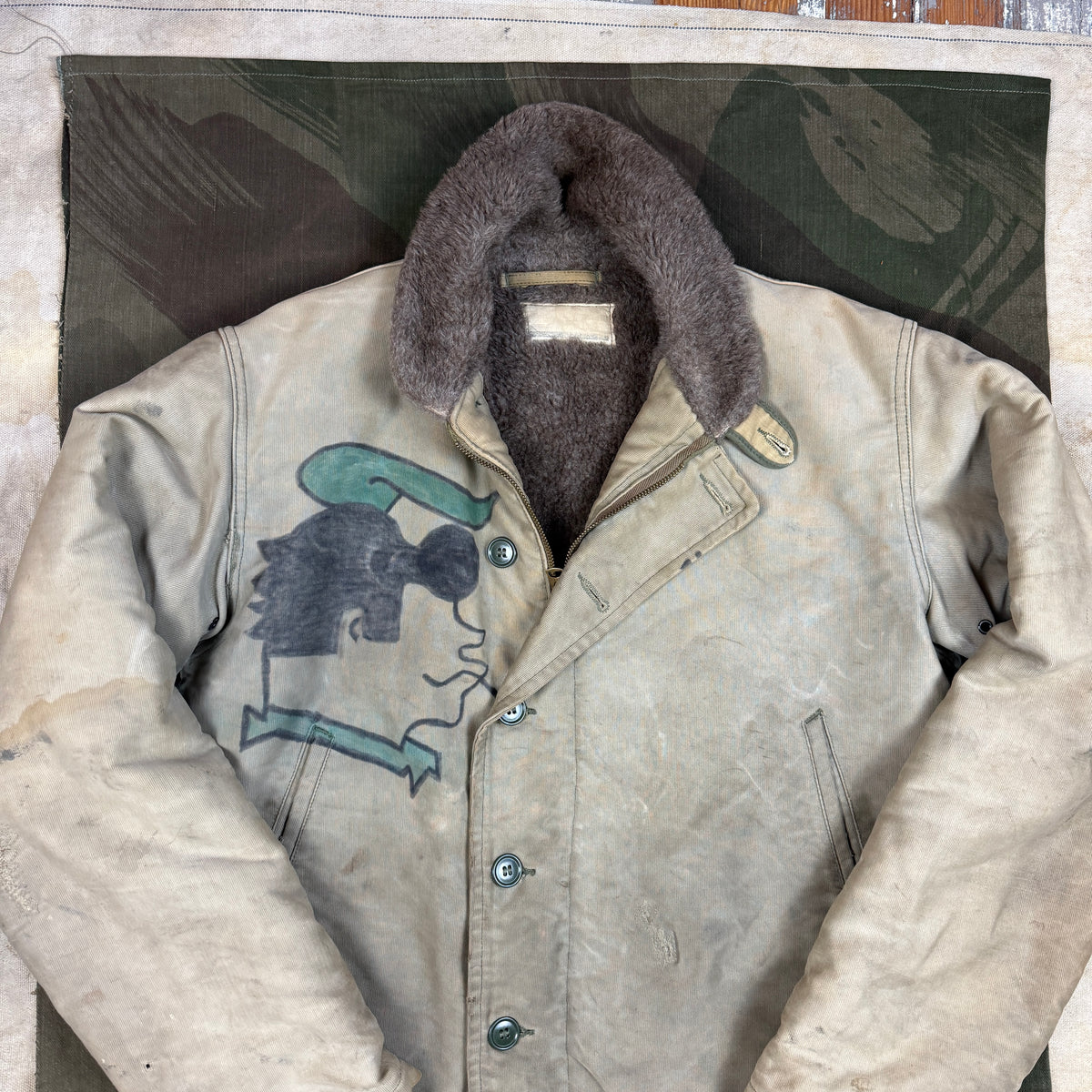 US Navy N1 Deck Jacket with Artwork