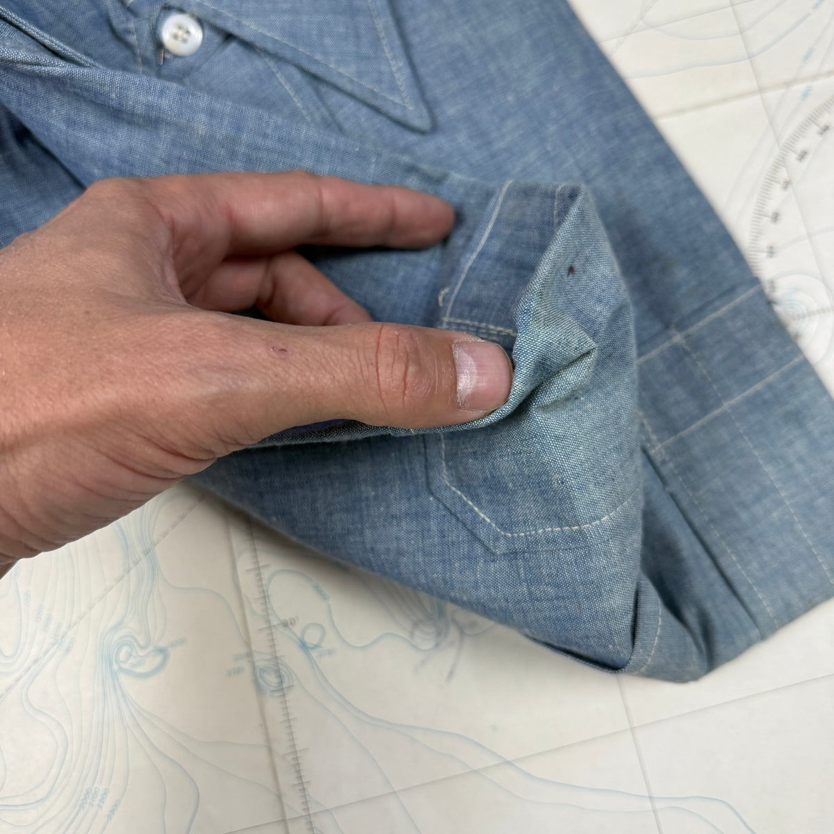 Washington Dee Cee 1960s Chambray Shirt - Deadstock