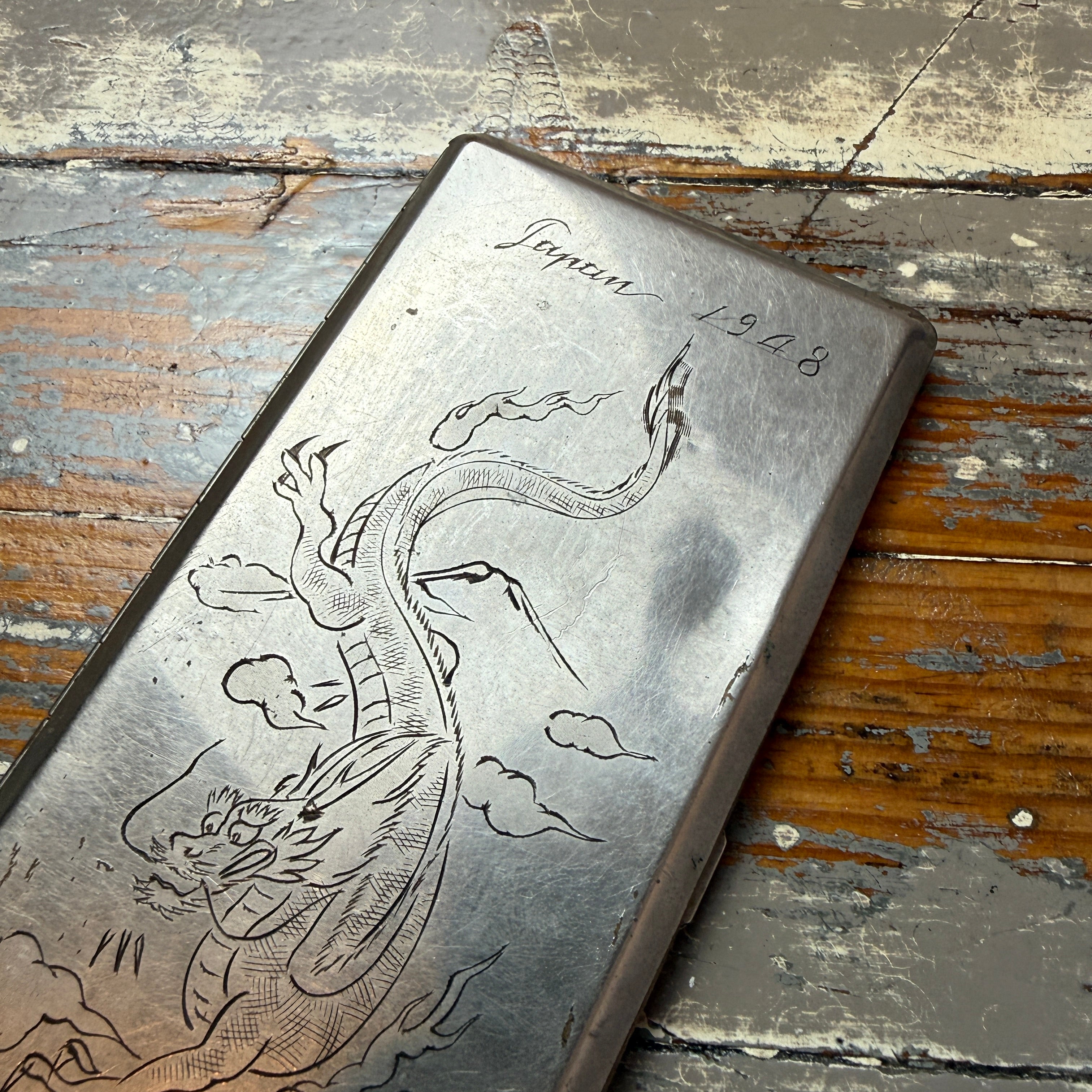 Dragon Engraved 1948 Cigarette Case