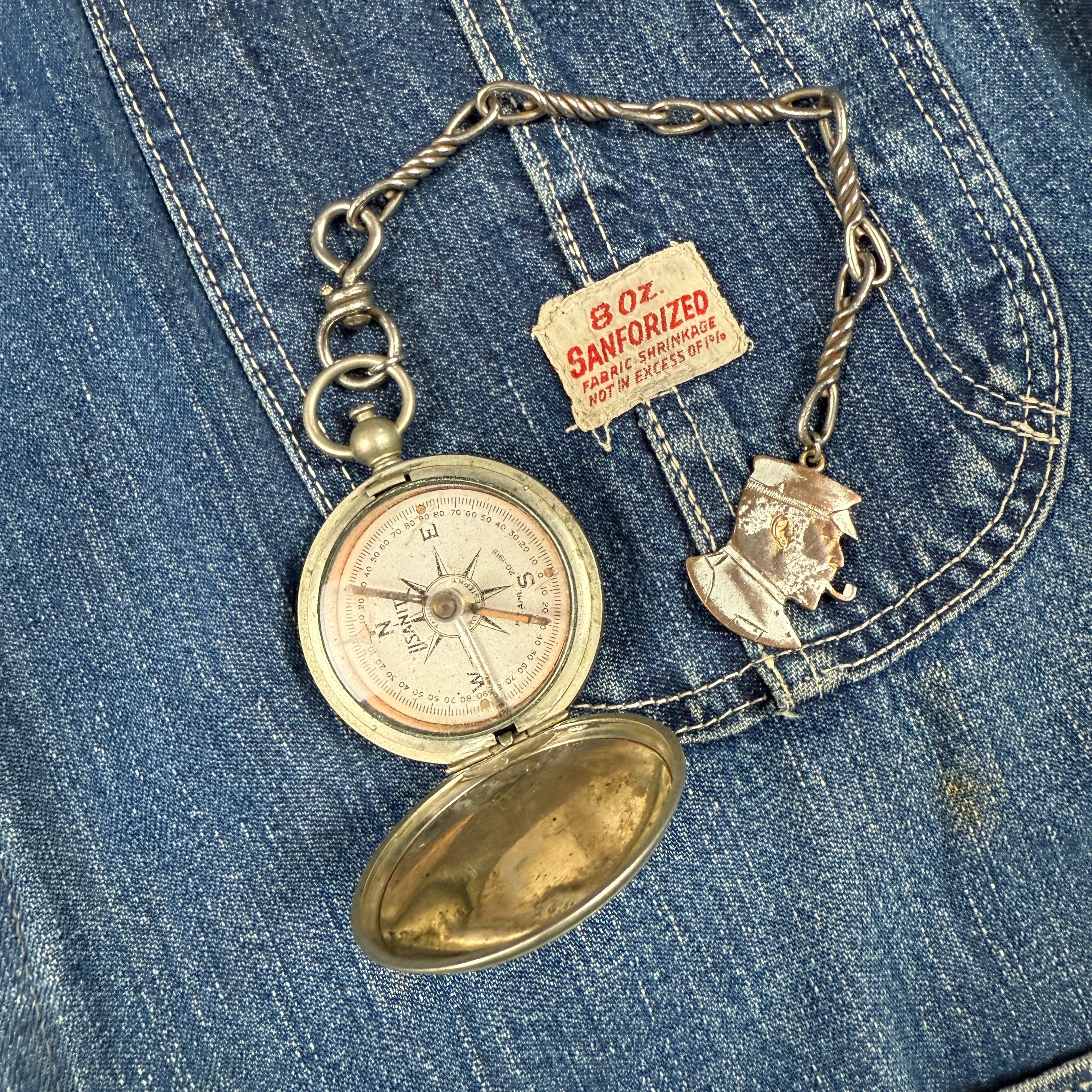 US Army WW1 Compass & Portrait Fob