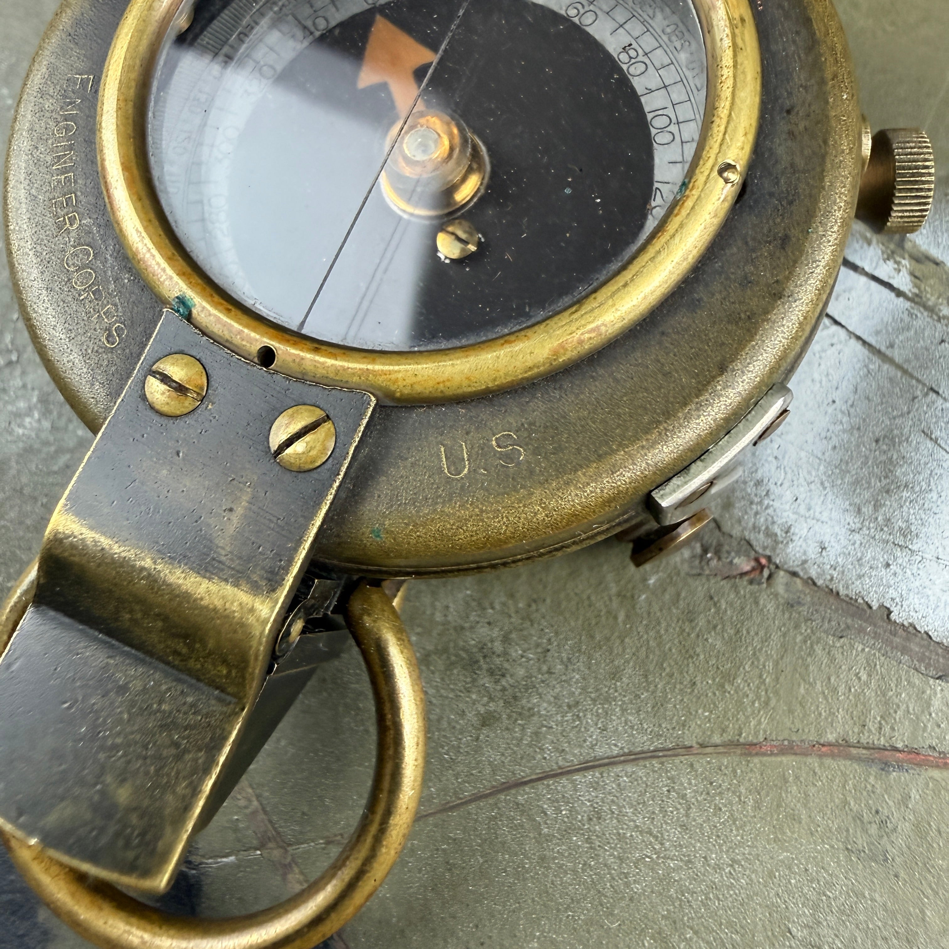 US Army 1918 Engineer Corps Verners Marching Compass