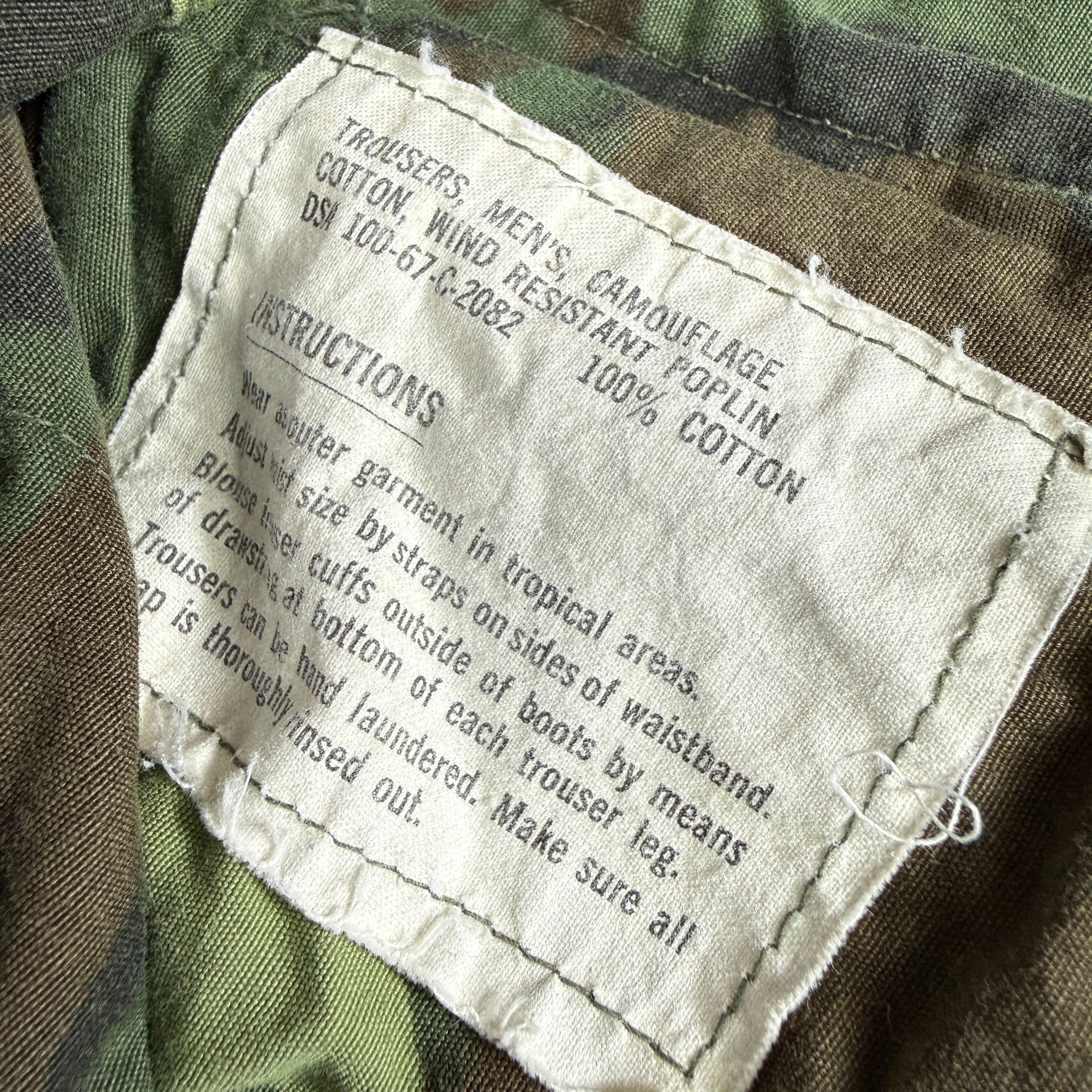 US Army 1967 ERDL "Non-Rip" Poplin Jungle Pants