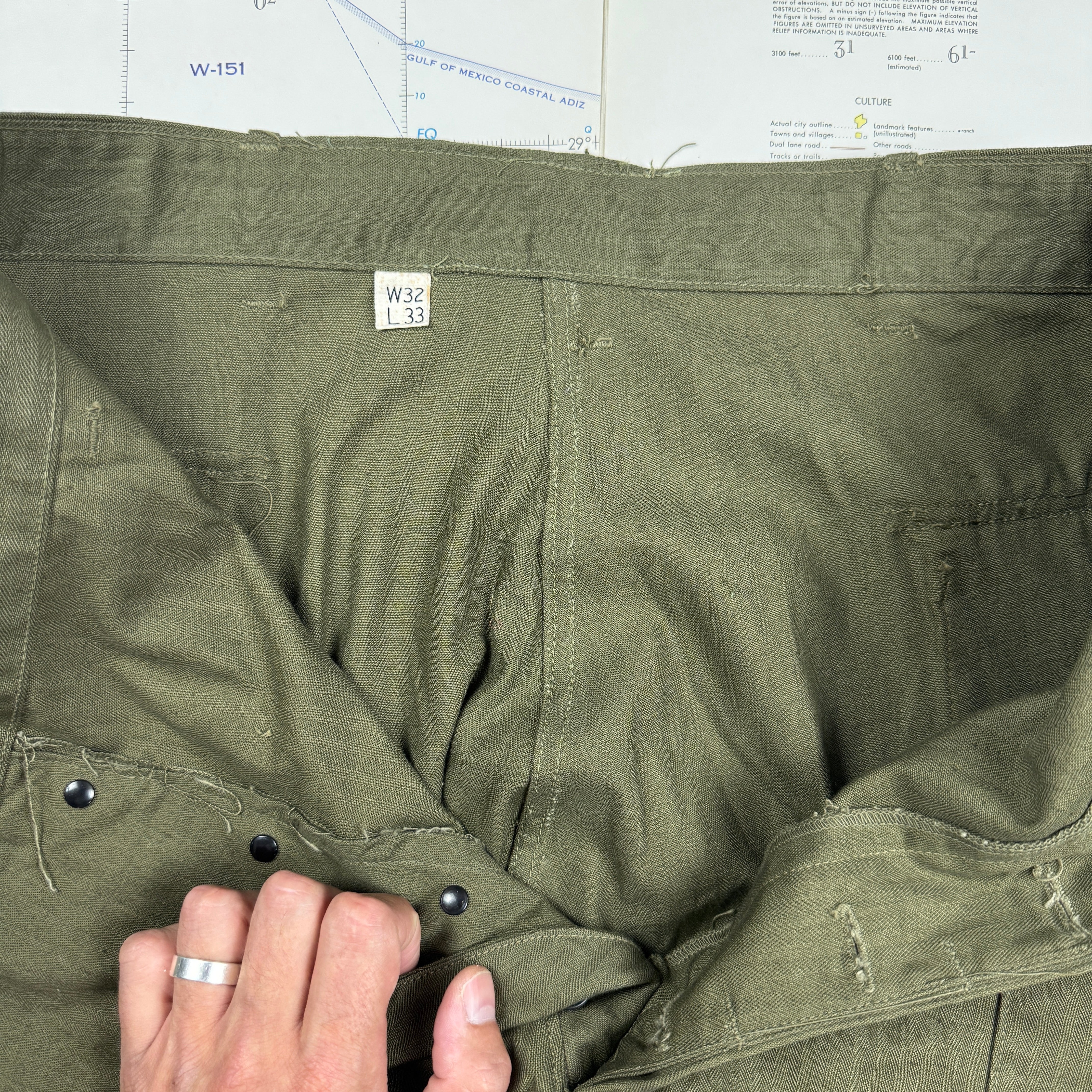 US Army WW2 P43 HBT Fatigue Pants - Deadstock