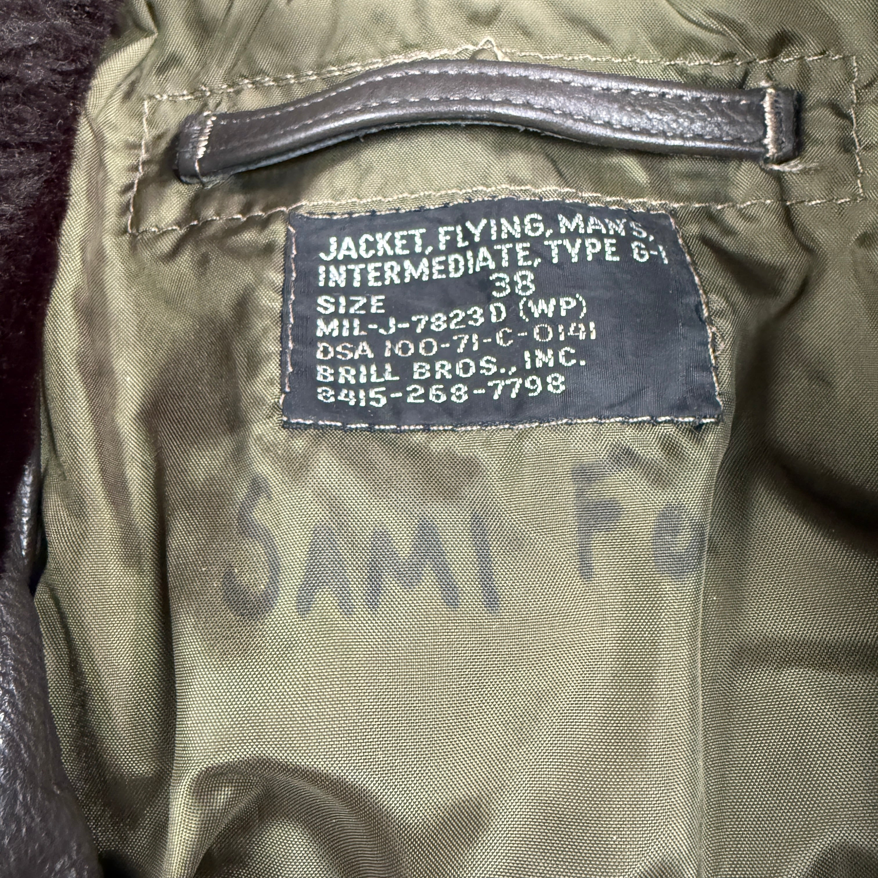 US Navy 1971 Brill Bros G1 Flight Jacket - Mint Condiiton/Deadstock