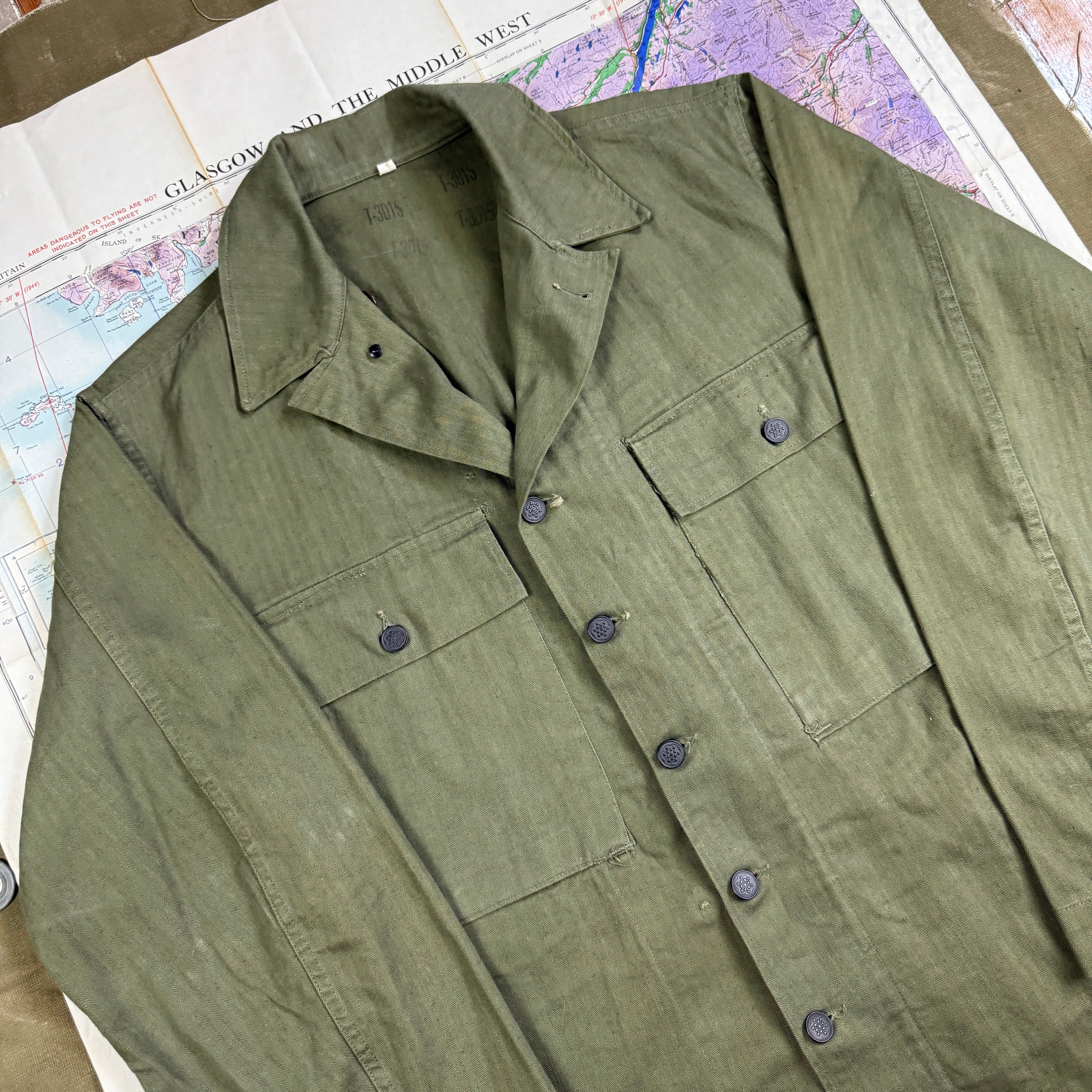 US Army WW2 HBT Fatigue Shirt - Mint Condition