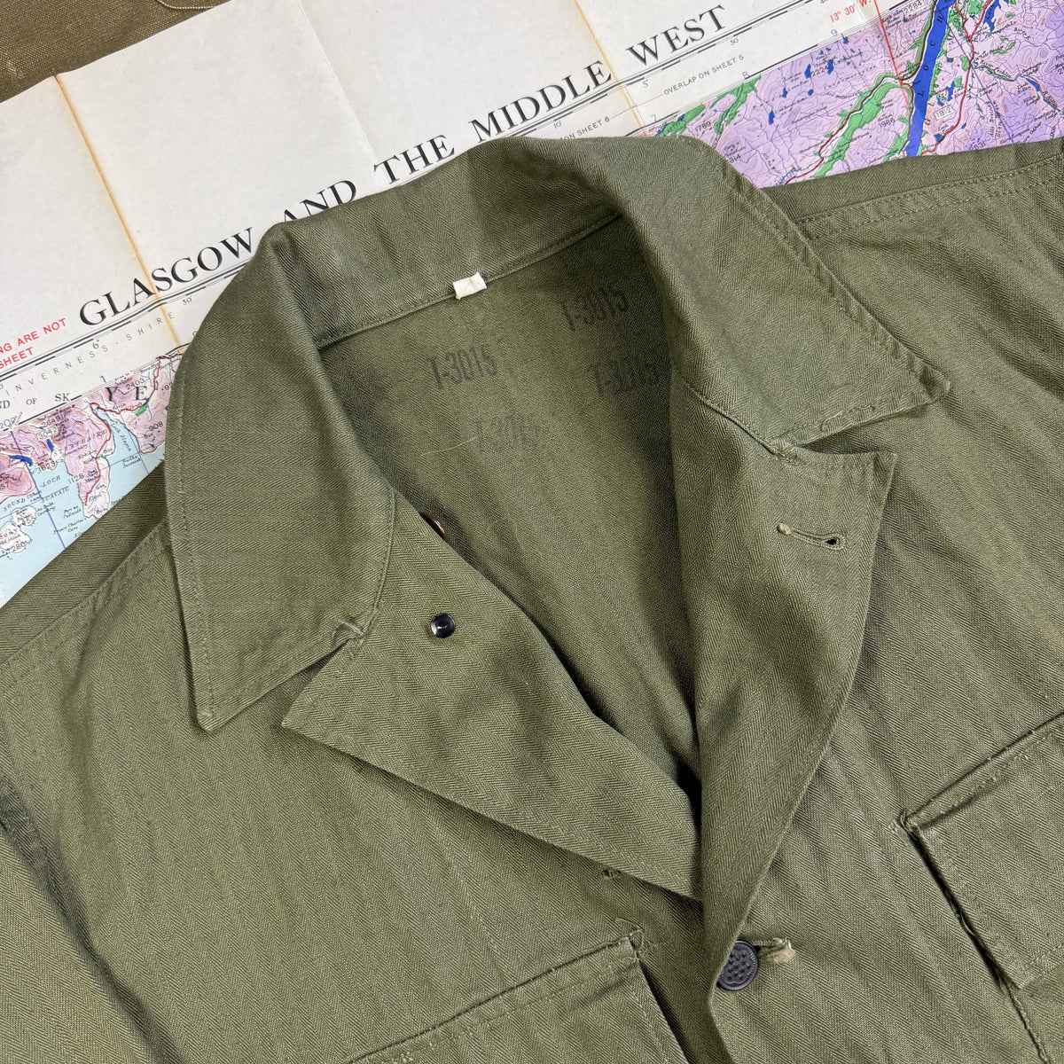 US Army WW2 HBT Fatigue Shirt - Mint Condition