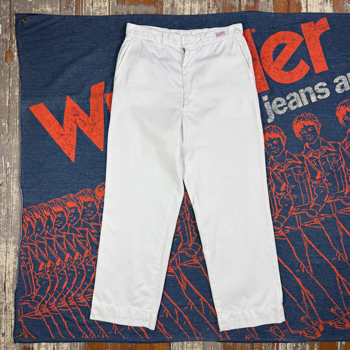 Hercules 1950s White Work Trousers - Size 34 - Excellent Condition