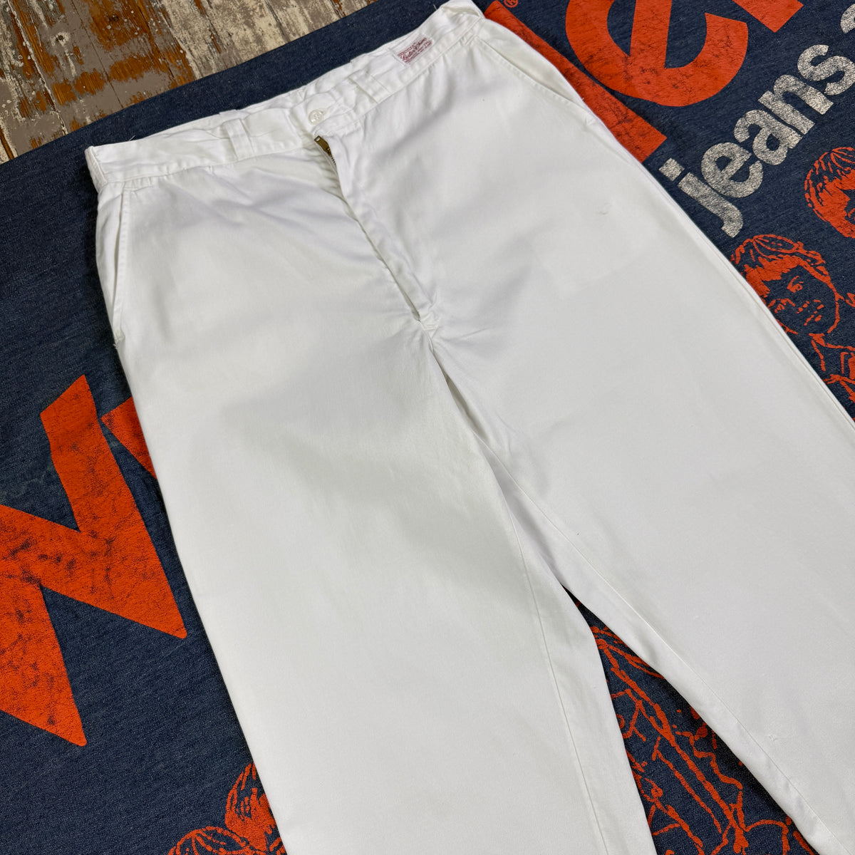 Hercules 1950s White Work Trousers - Size 34 - Excellent Condition