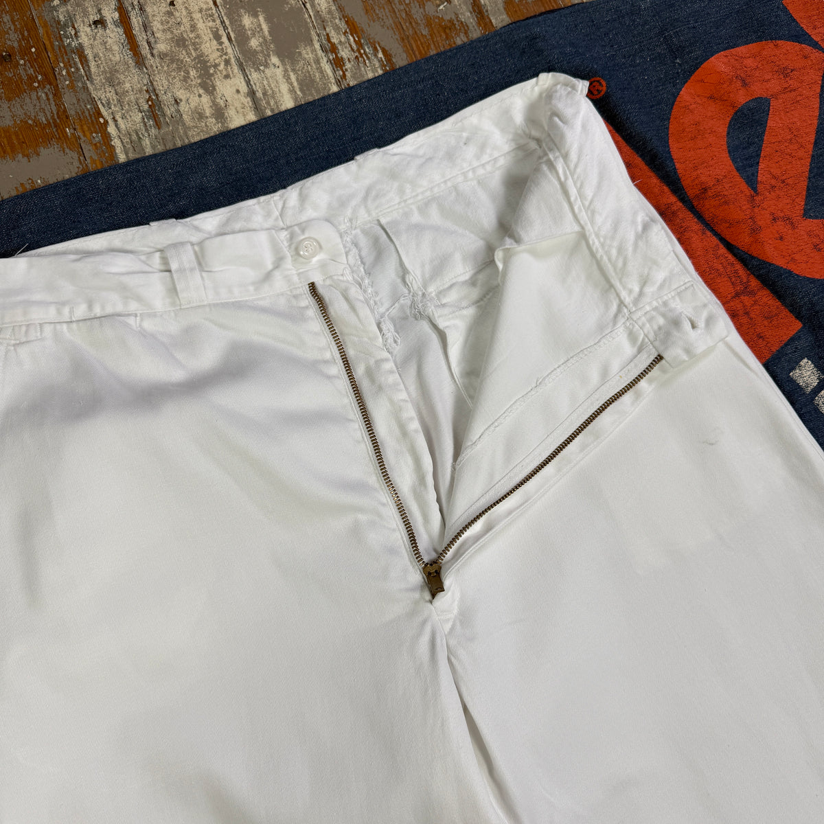 Hercules 1950s White Work Trousers - Size 34 - Excellent Condition