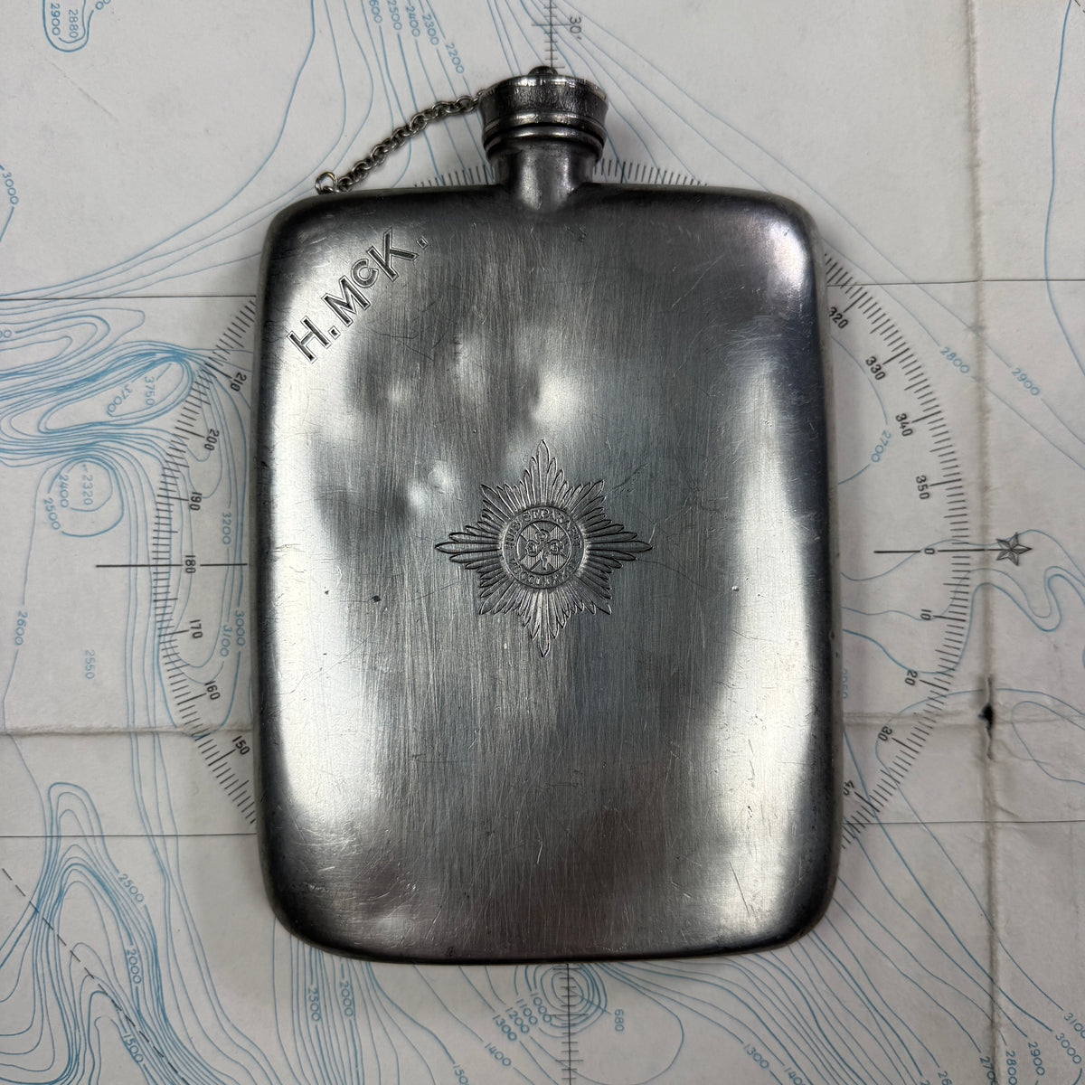 James Dixon WW2 Irish Guards Hip Flask