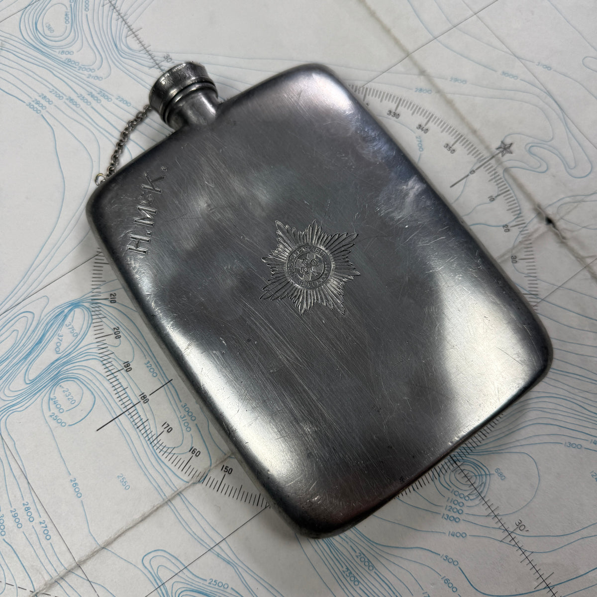 James Dixon WW2 Irish Guards Hip Flask