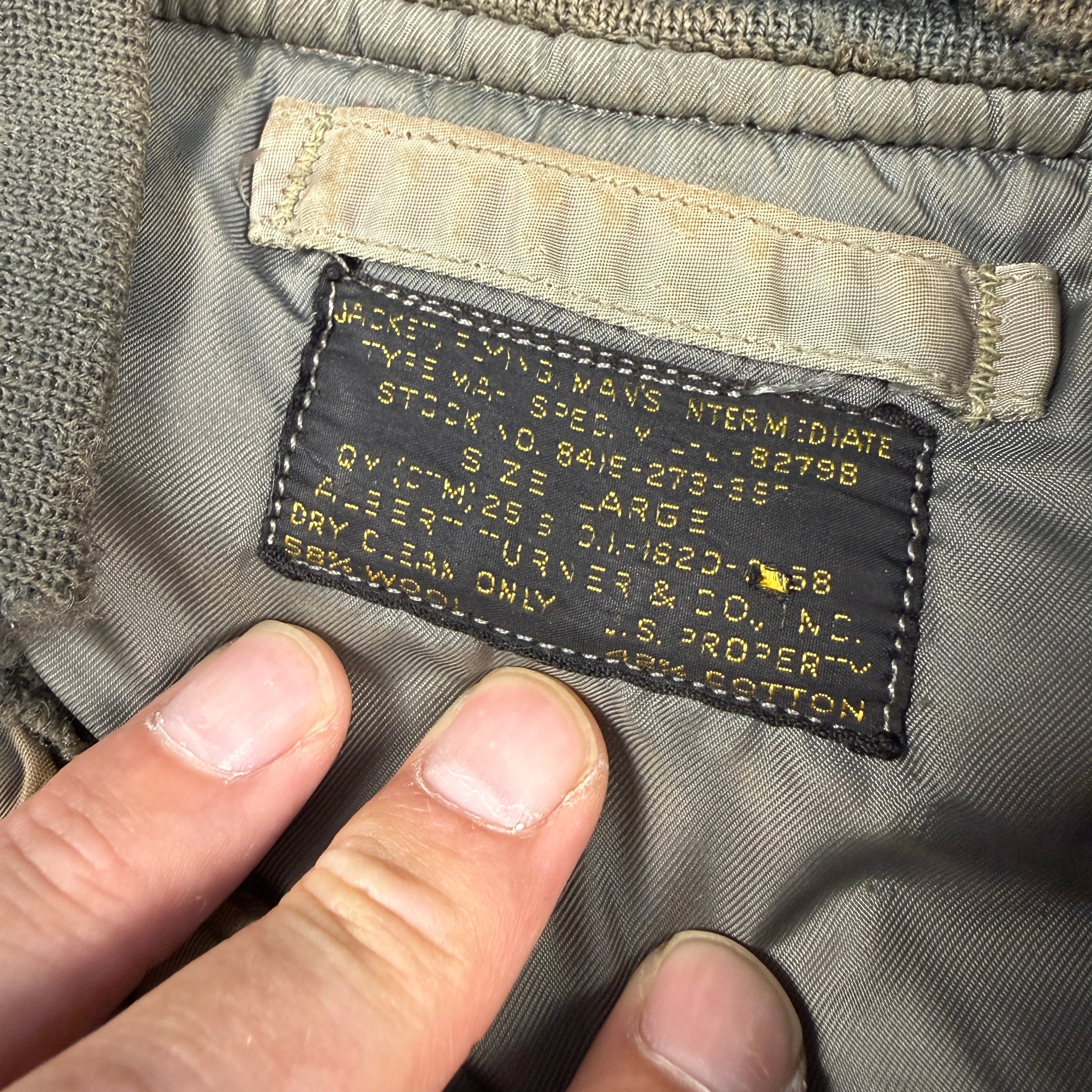 US Air Force 1958 MA-1 Flight Jacket Patched