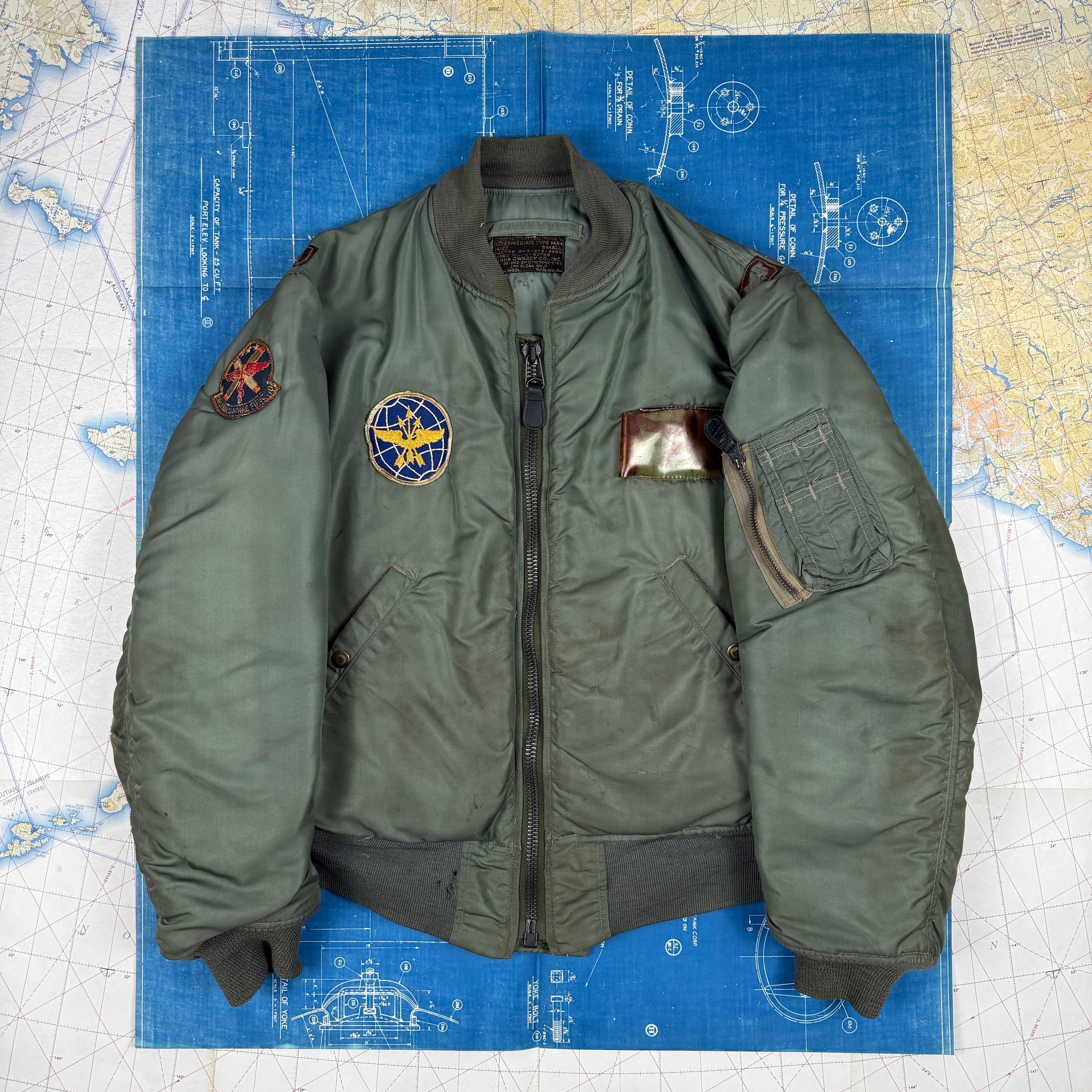 US Air Force 1960 MA-1 Flight Jacket Patched