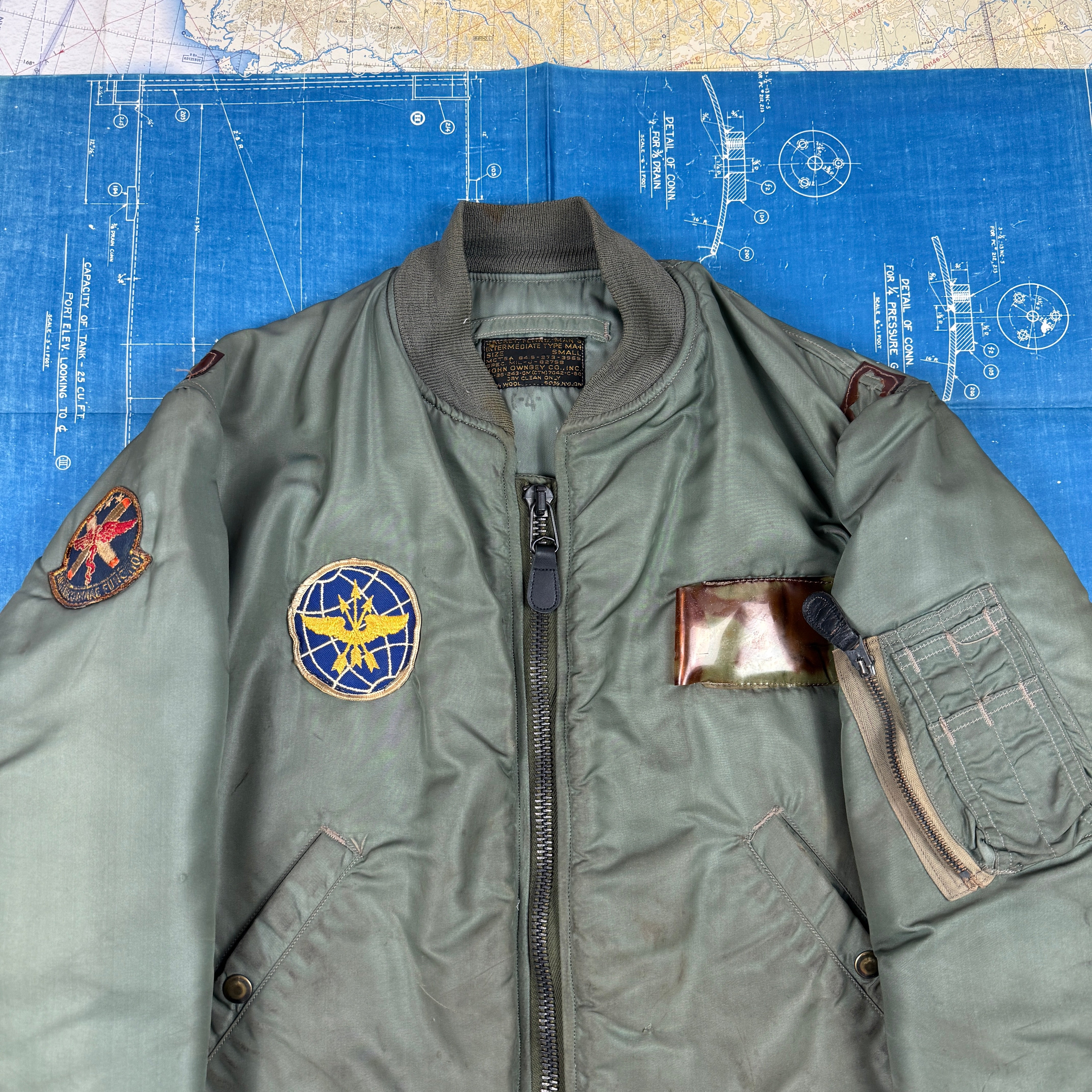 US Air Force 1960 MA-1 Flight Jacket Patched