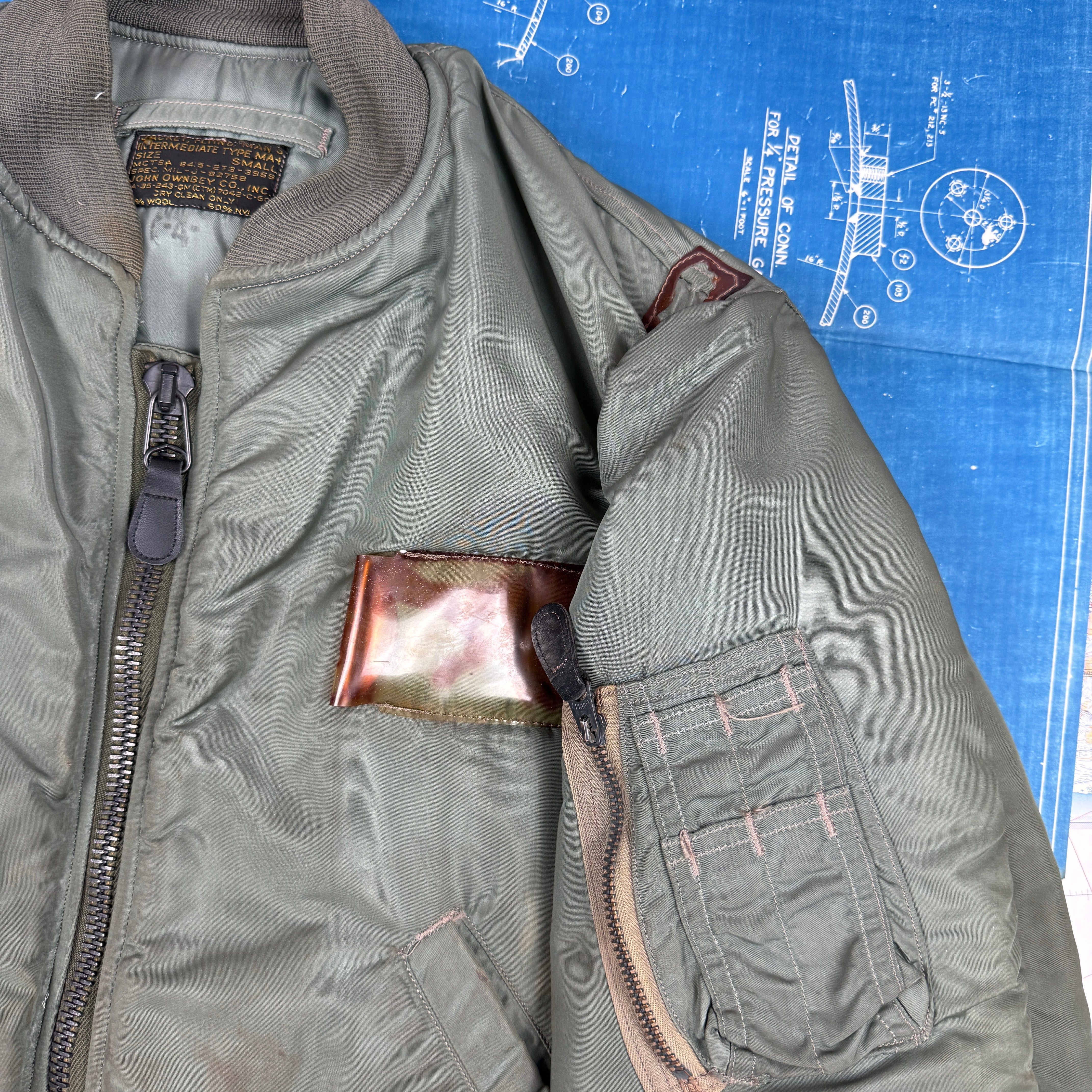 US Air Force 1960 MA-1 Flight Jacket Patched