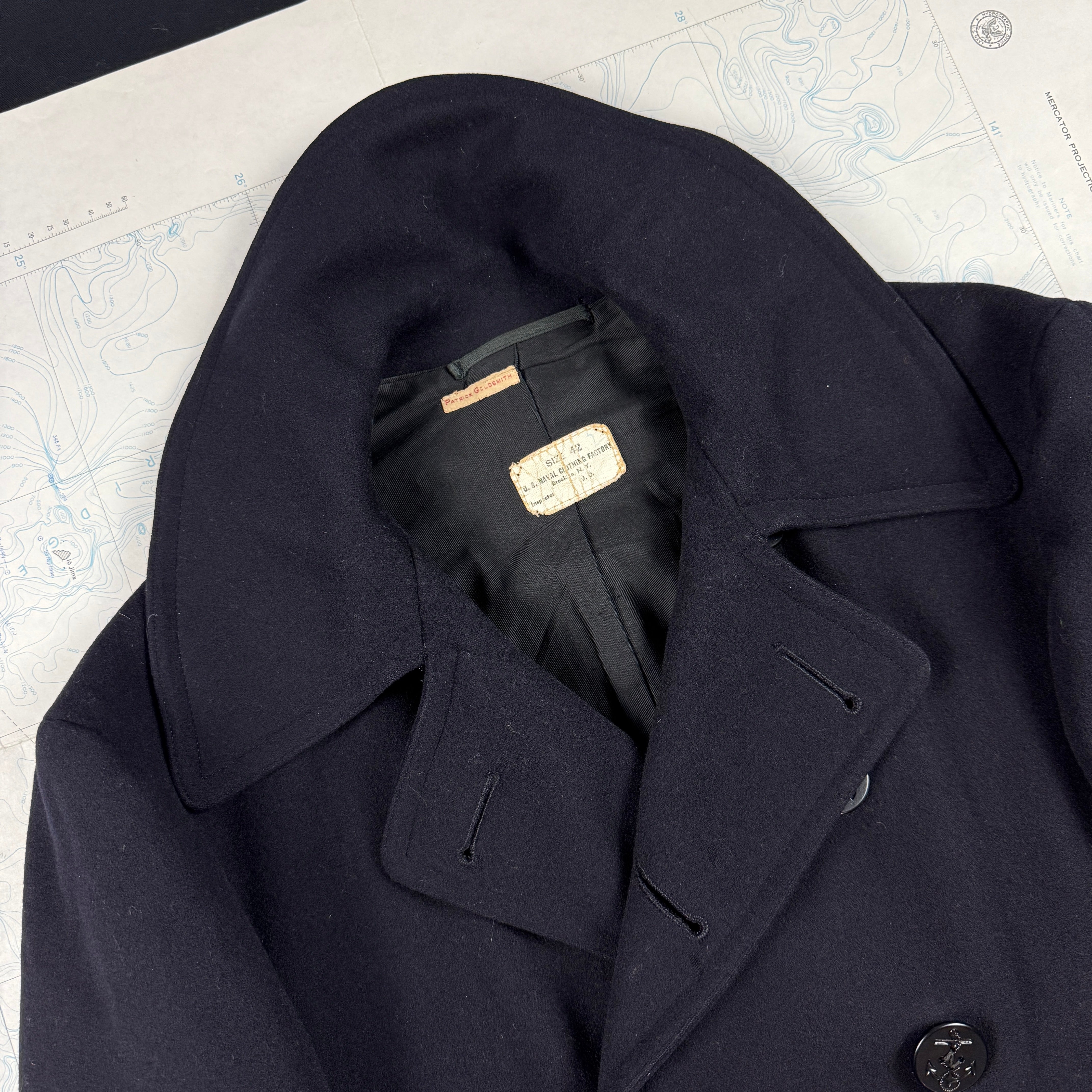 US Navy Early WW2 Peacoat - Mint Condition - Size 42