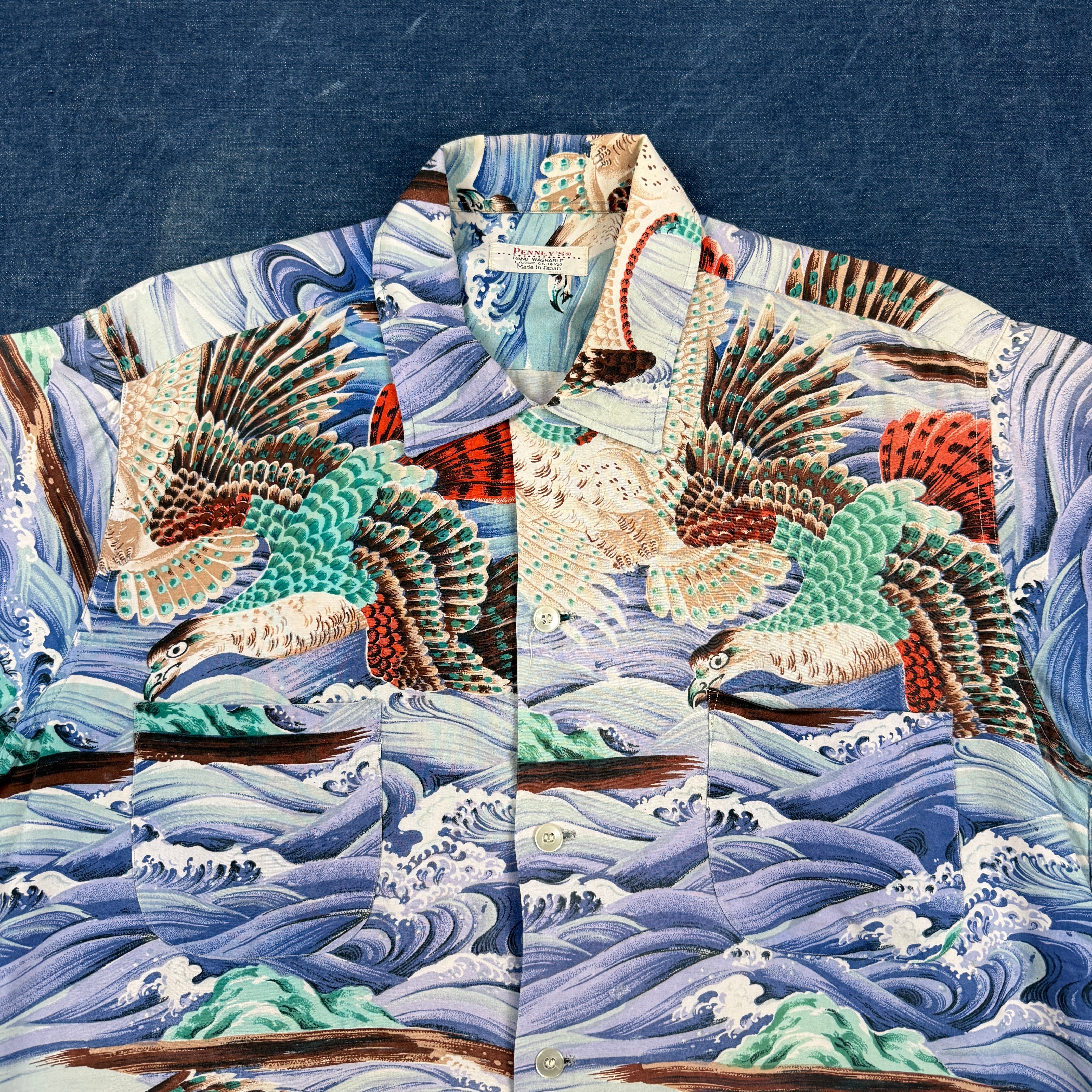 Penneys 1950s/60s Hawaiian Cranes Aloha Shirt