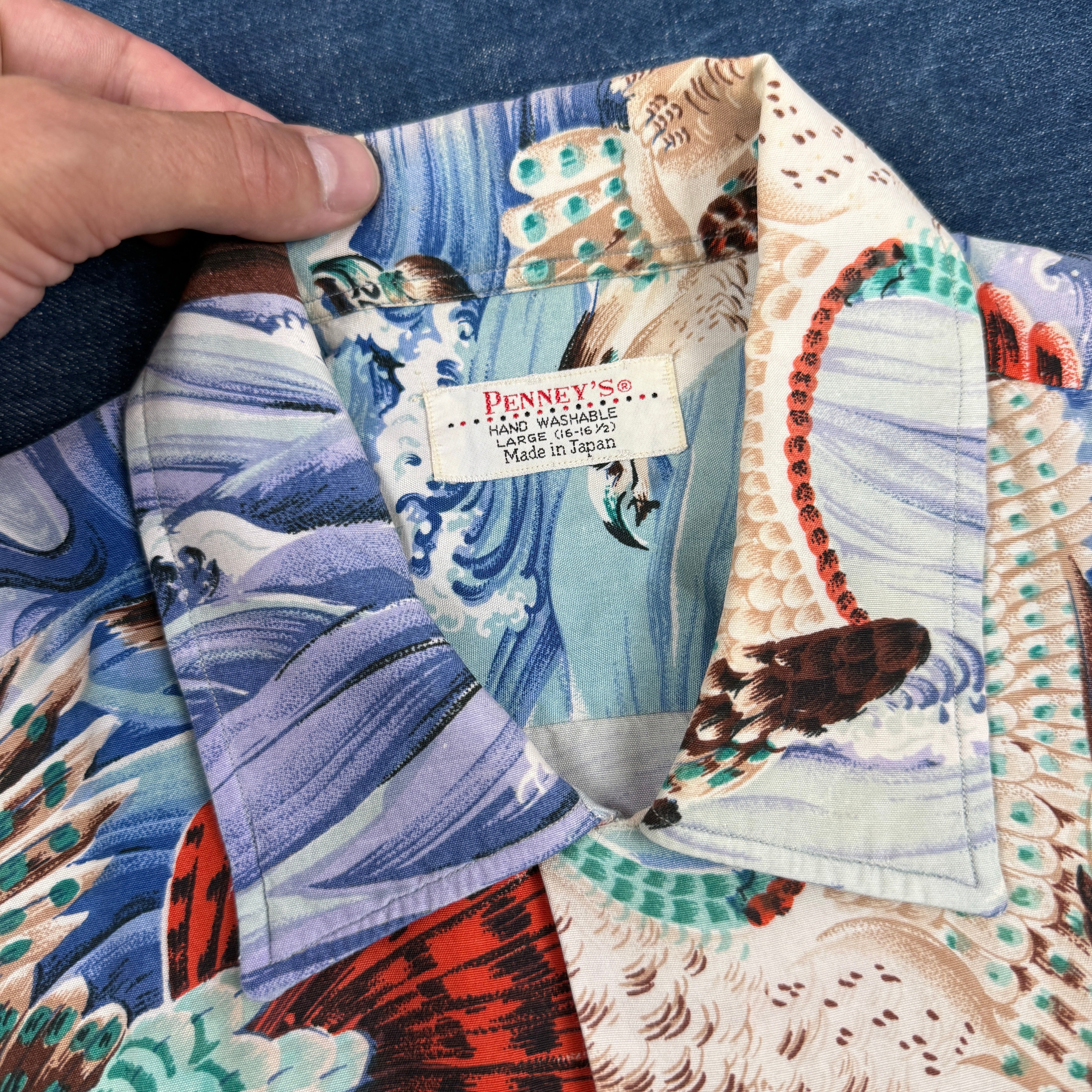 Penneys 1950s/60s Hawaiian Cranes Aloha Shirt
