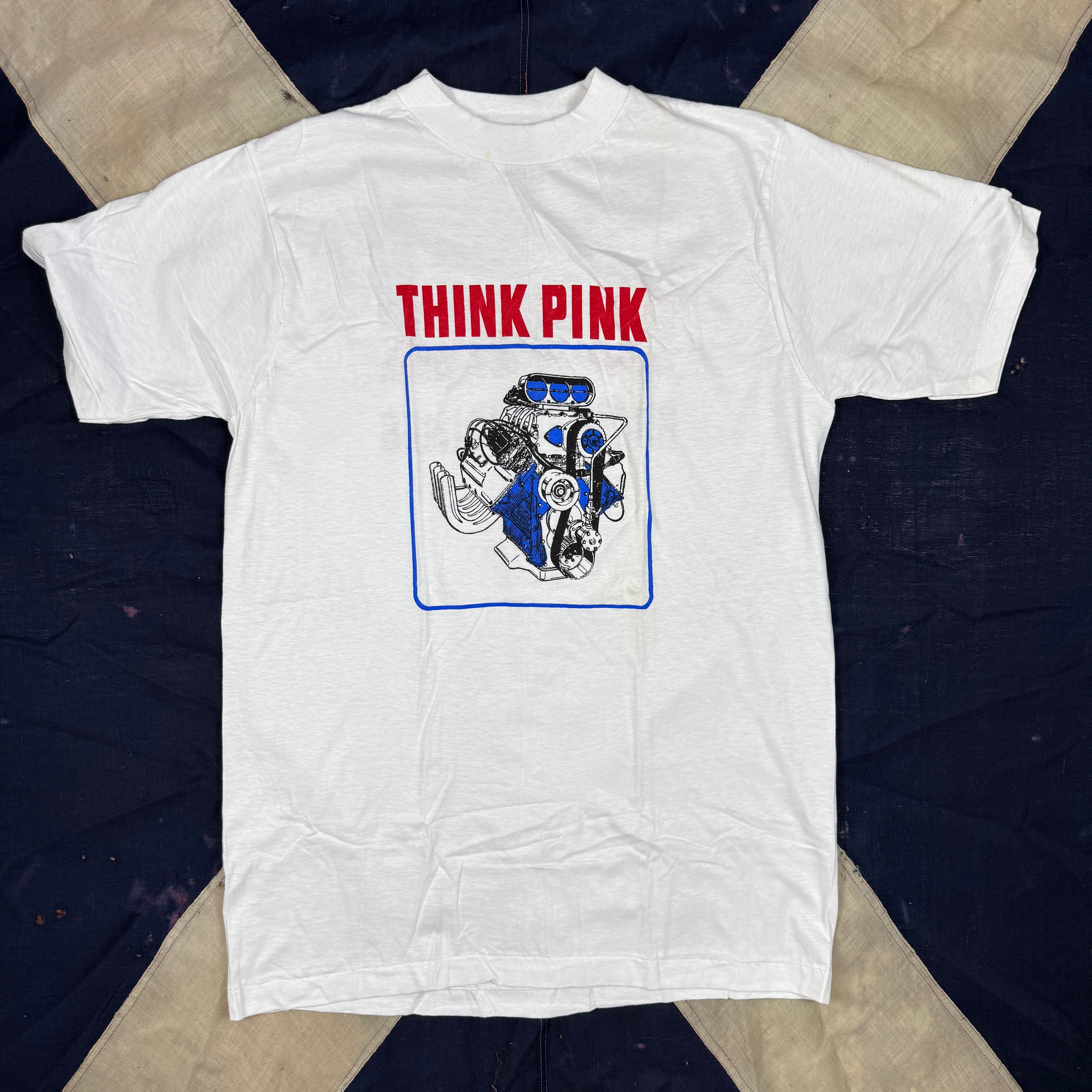 Ed Pink Racing Engines 1970s T-shirt -Deadstock