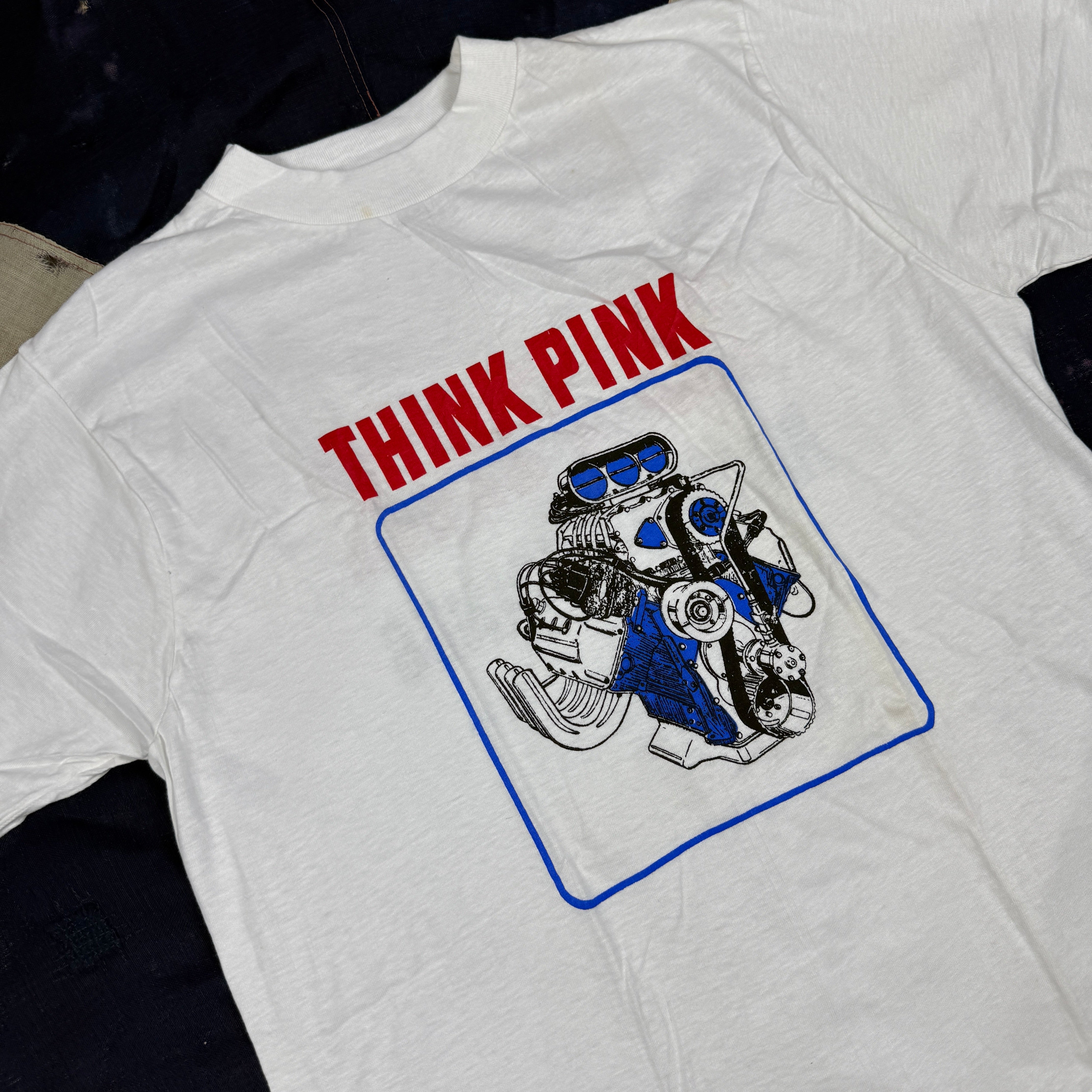 Ed Pink Racing Engines 1970s T-shirt -Deadstock