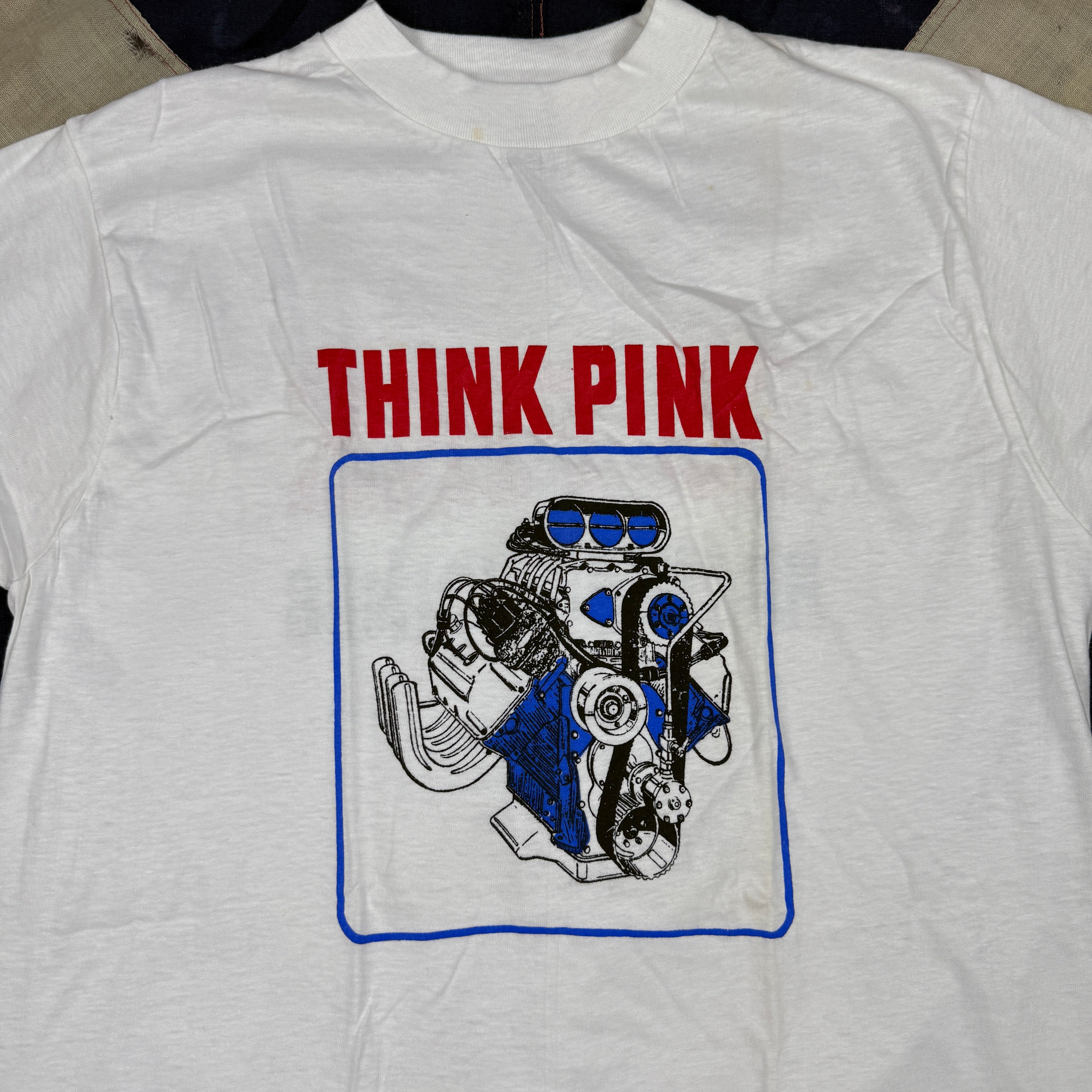 Ed Pink Racing Engines 1970s T-shirt -Deadstock
