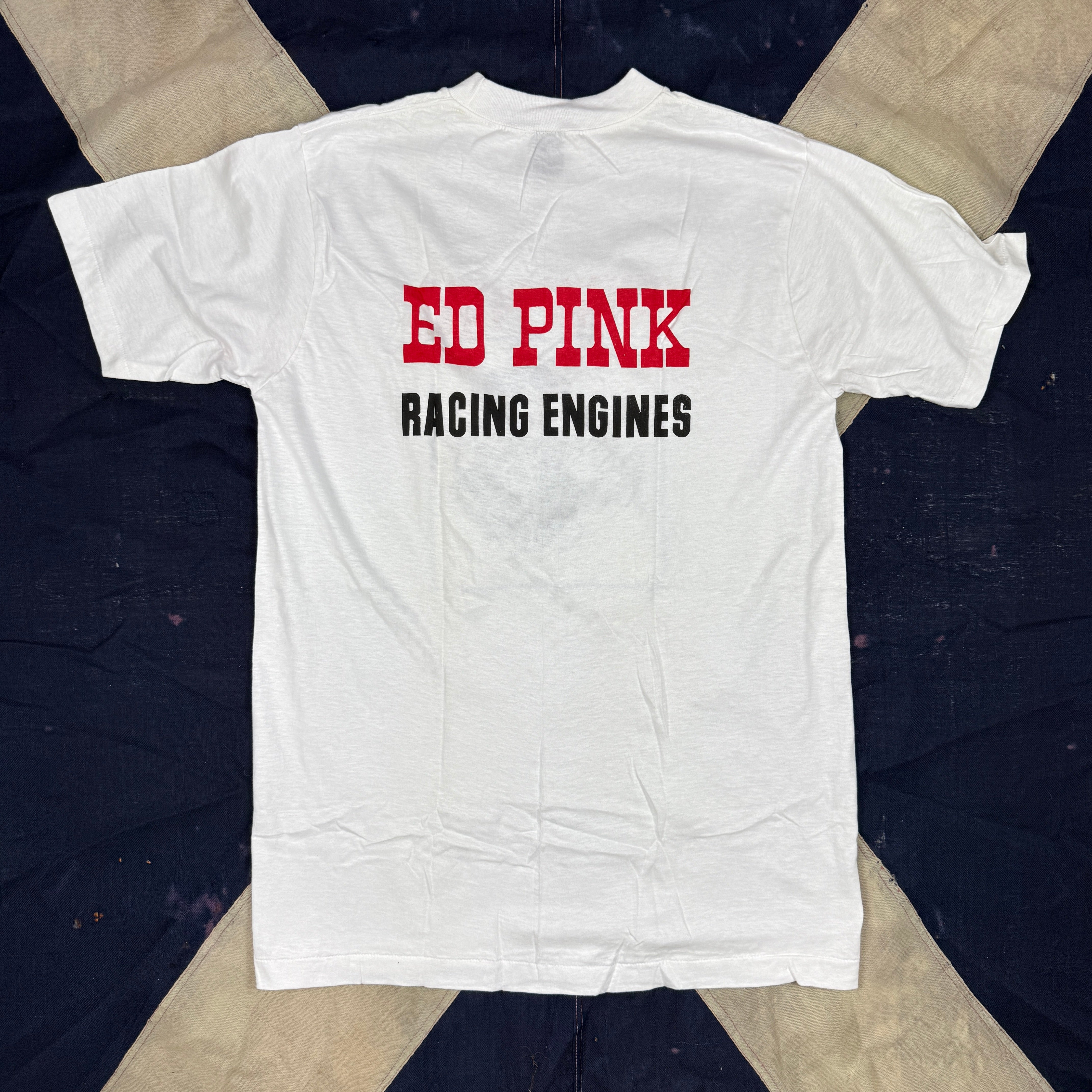 Ed Pink Racing Engines 1970s T-shirt -Deadstock