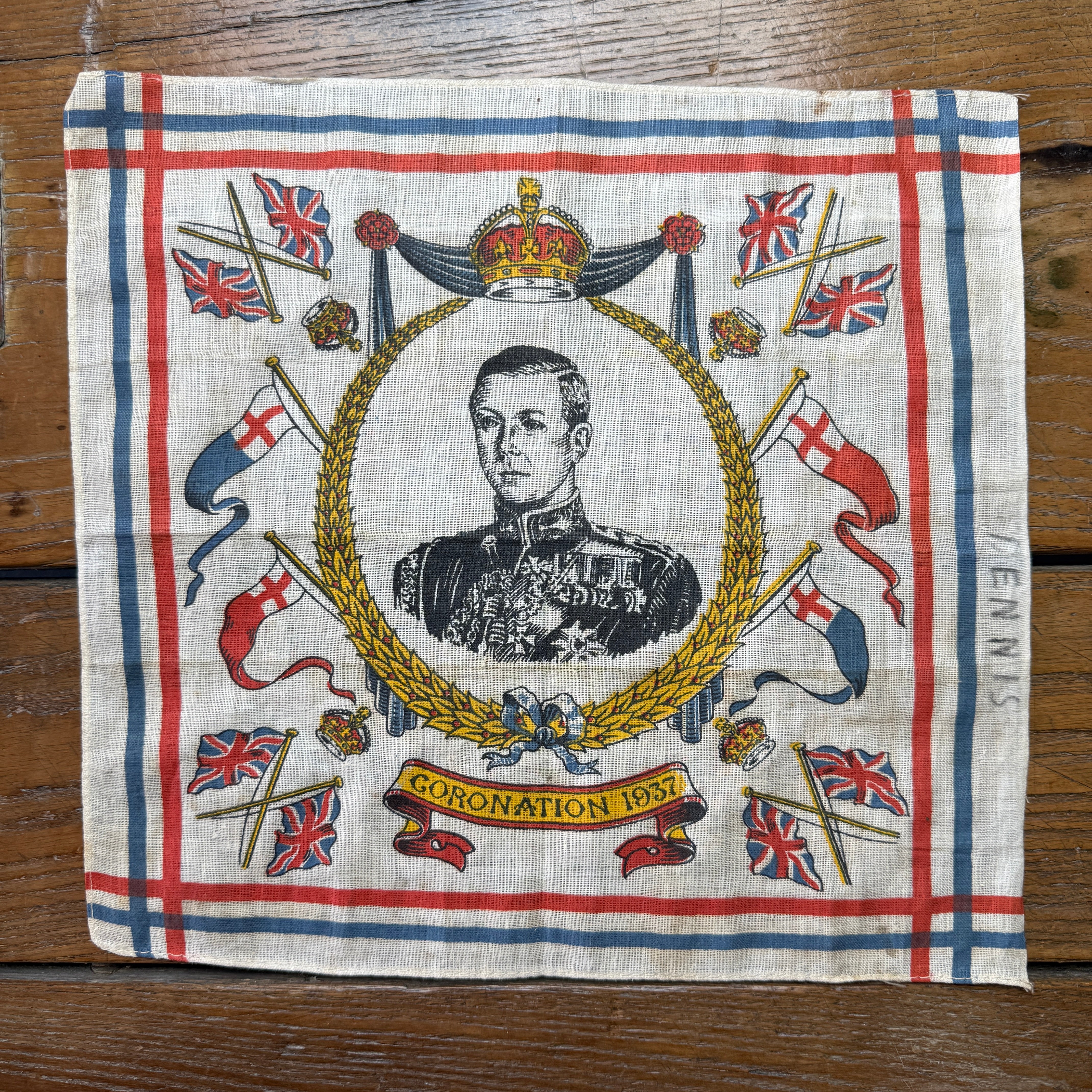 King Edward VIII 1937 Coronation Handkerchief