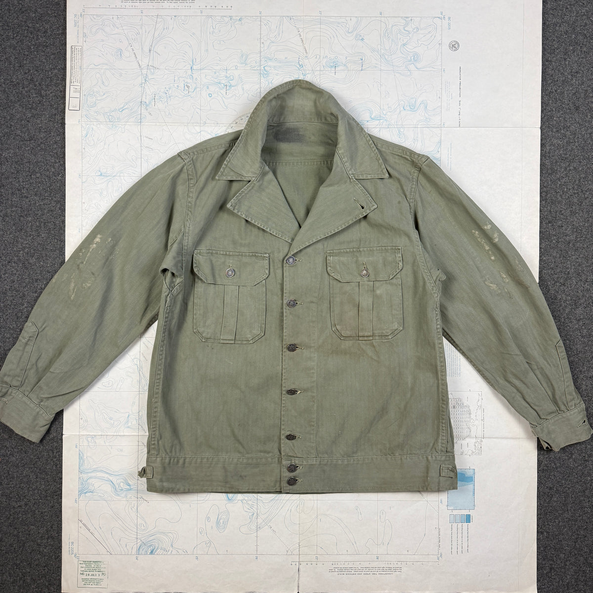 US Army Pre-War HBT Fatigue Shirt with POW Stencils