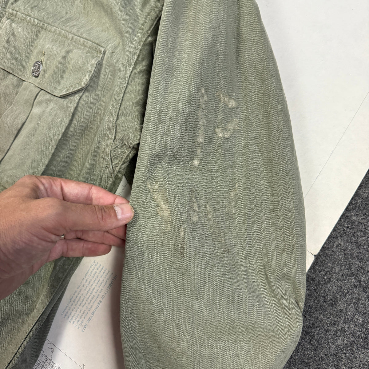 US Army Pre-War HBT Fatigue Shirt with POW Stencils