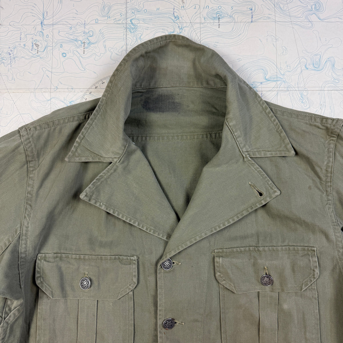 US Army Pre-War HBT Fatigue Shirt with POW Stencils