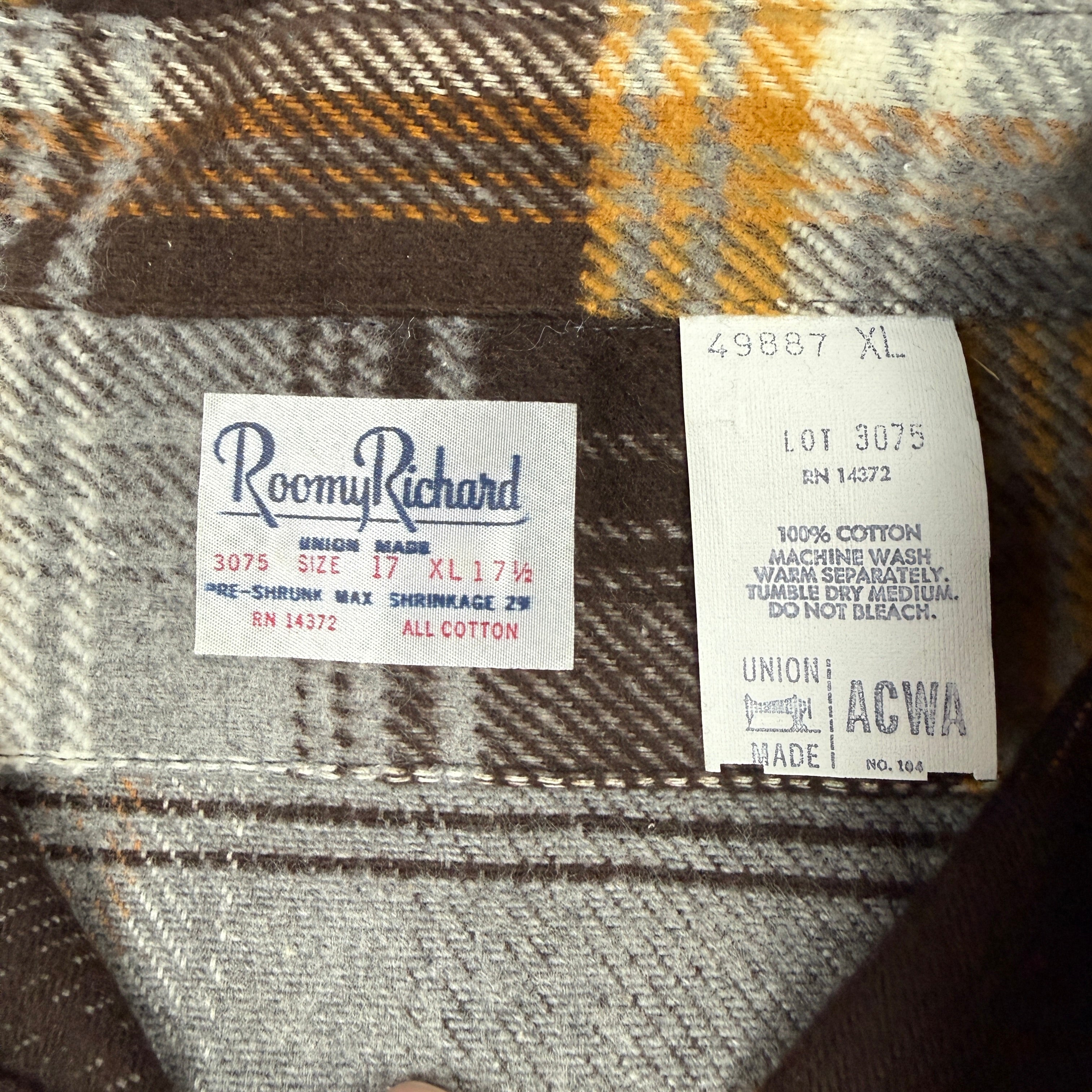 Roomy Richad 60s Flannel Shirt - Deadstock
