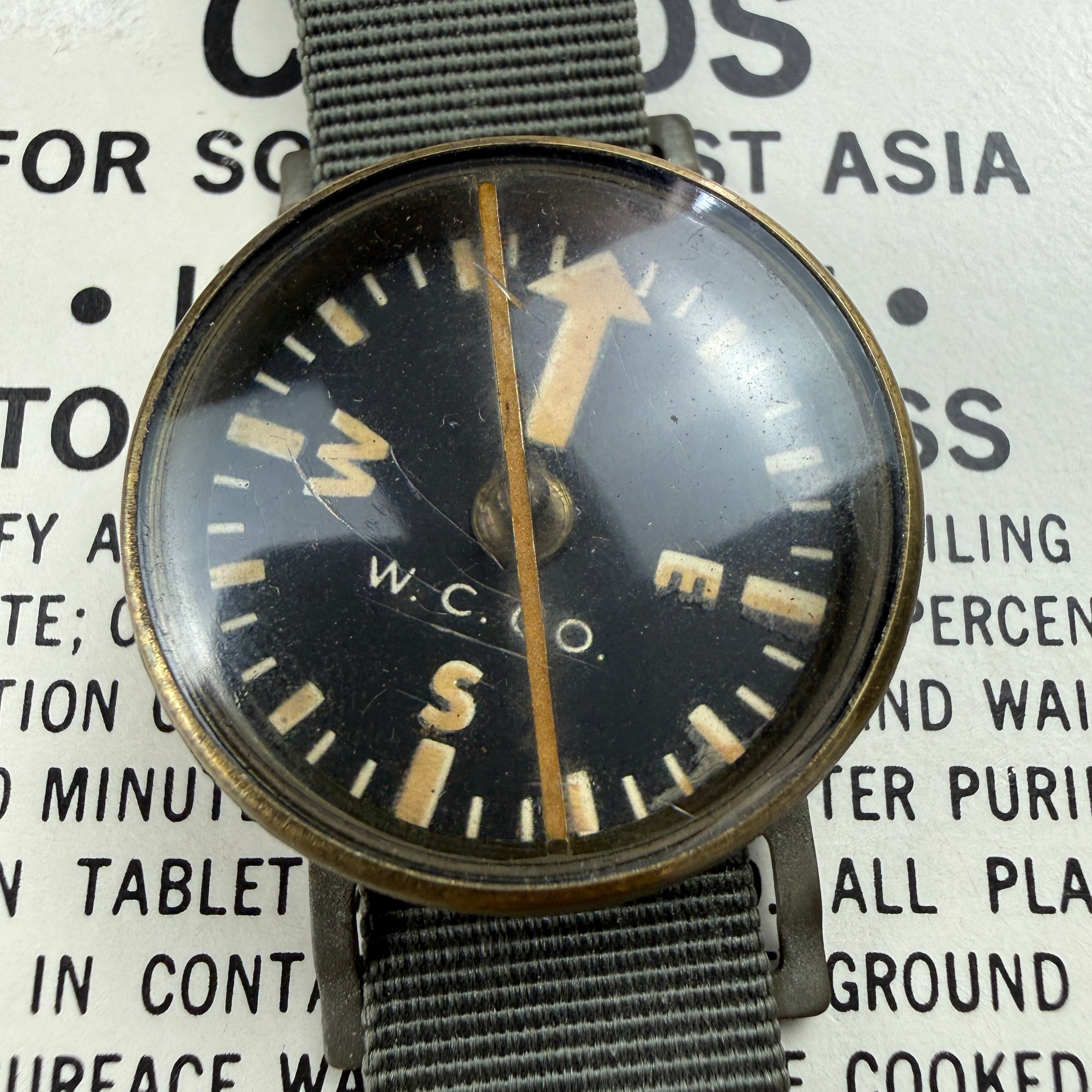 US Army 1950s - Vietnam Waltham Wrist Compass