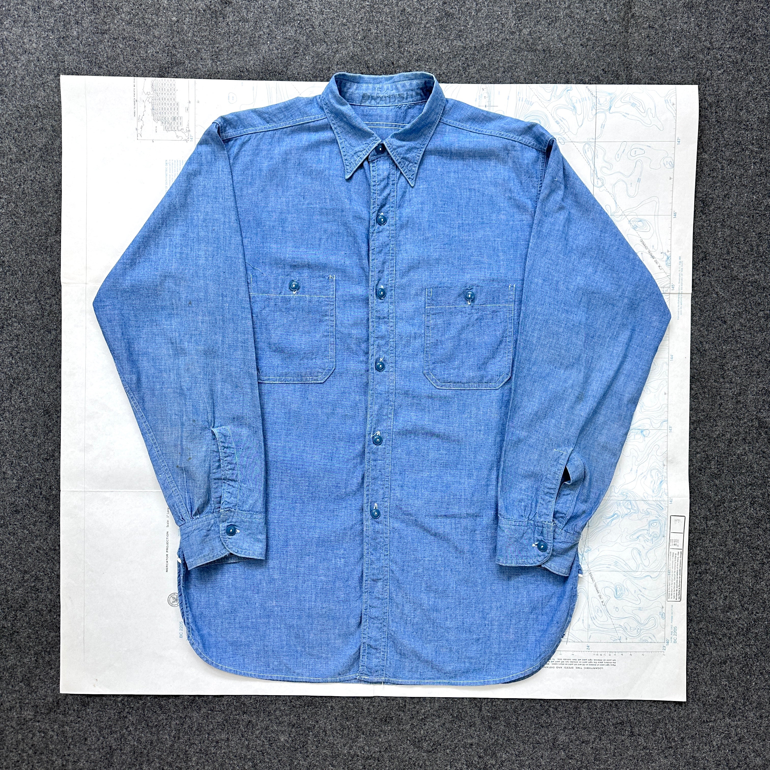 US Navy WW2 Chambray Shirt - Mint Condition – The Major's Tailor