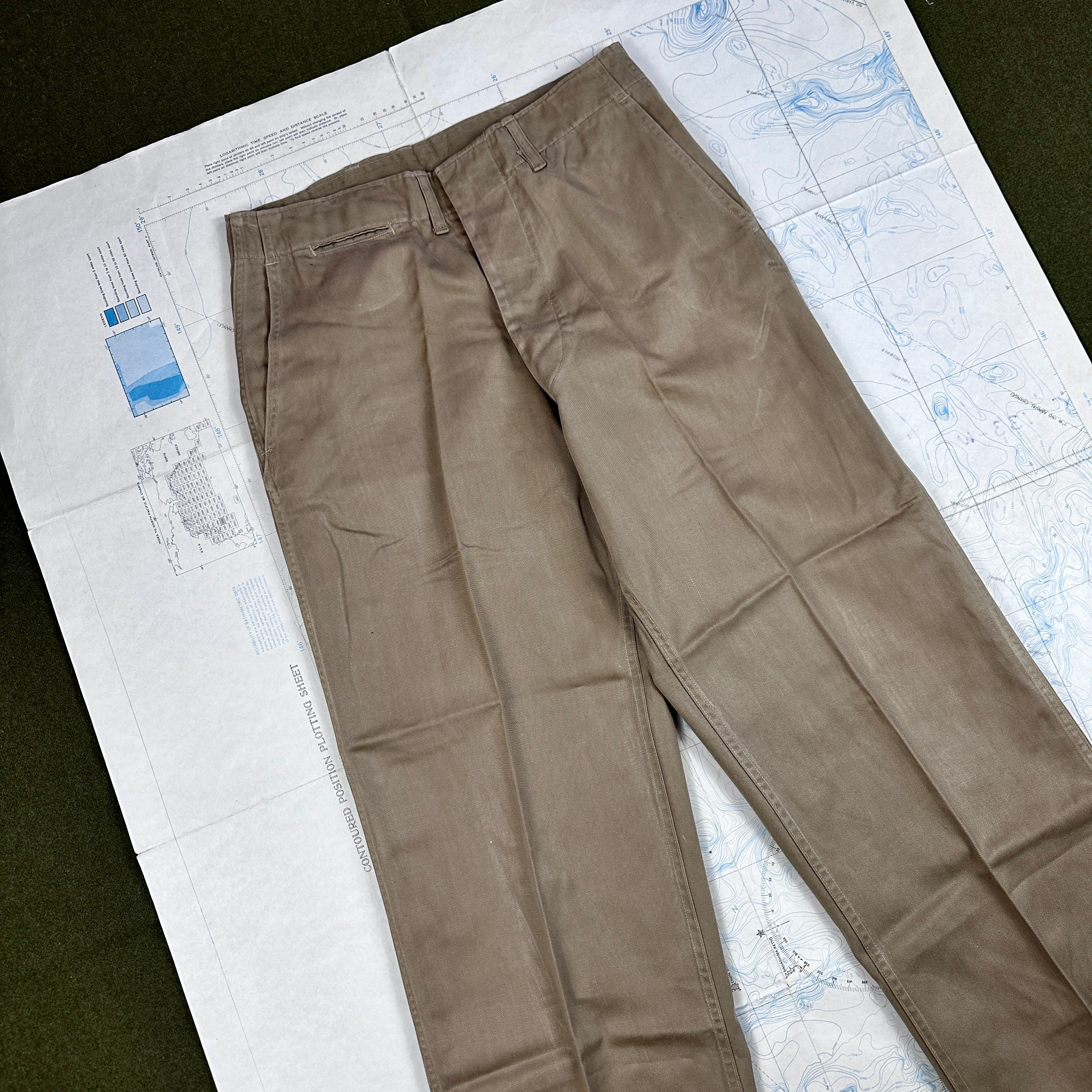 USMC WW2 Service Chino Trousers - Mint Condition - Named to KIA Marine Raider
