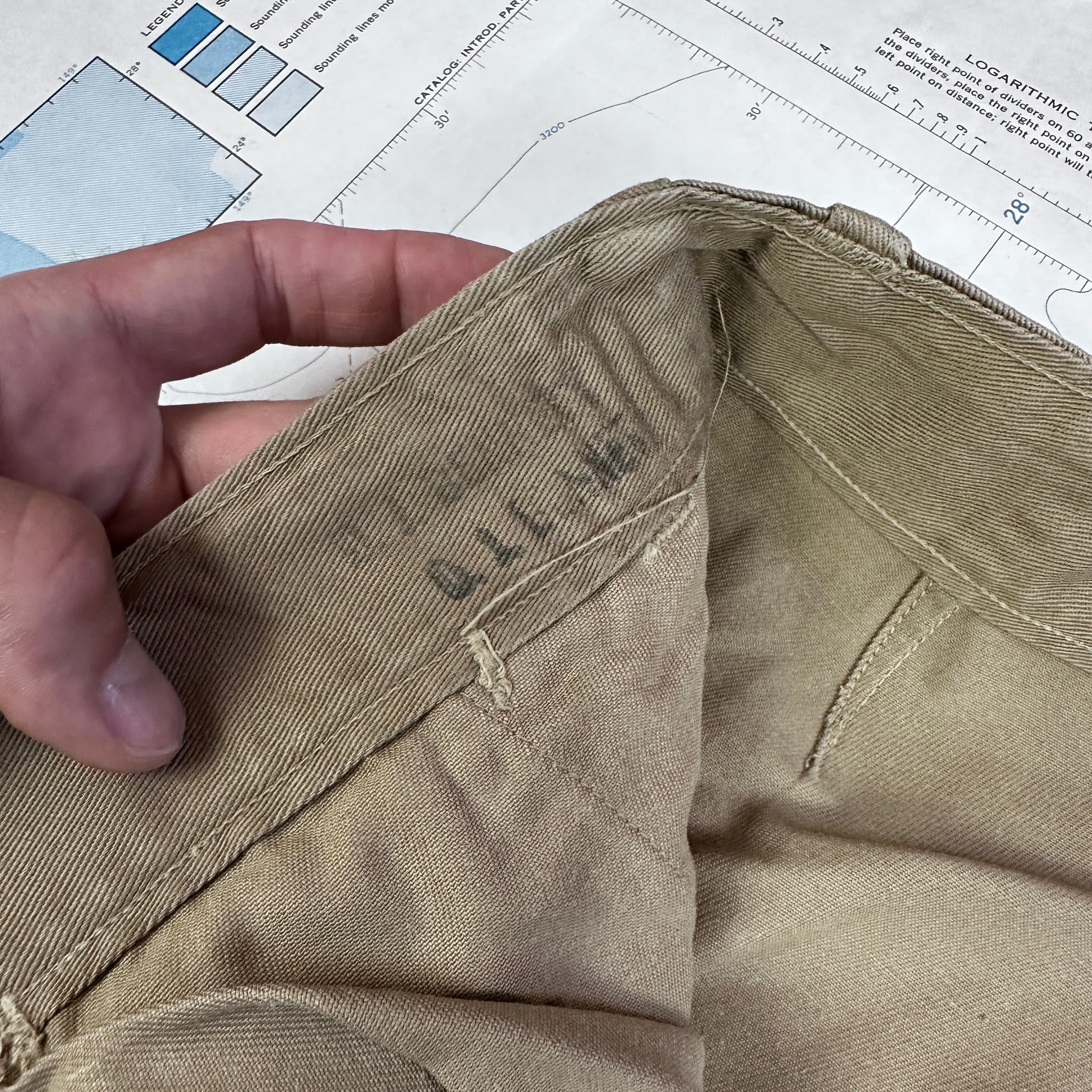 USMC WW2 Service Chino Trousers - Mint Condition - Named to KIA Marine Raider