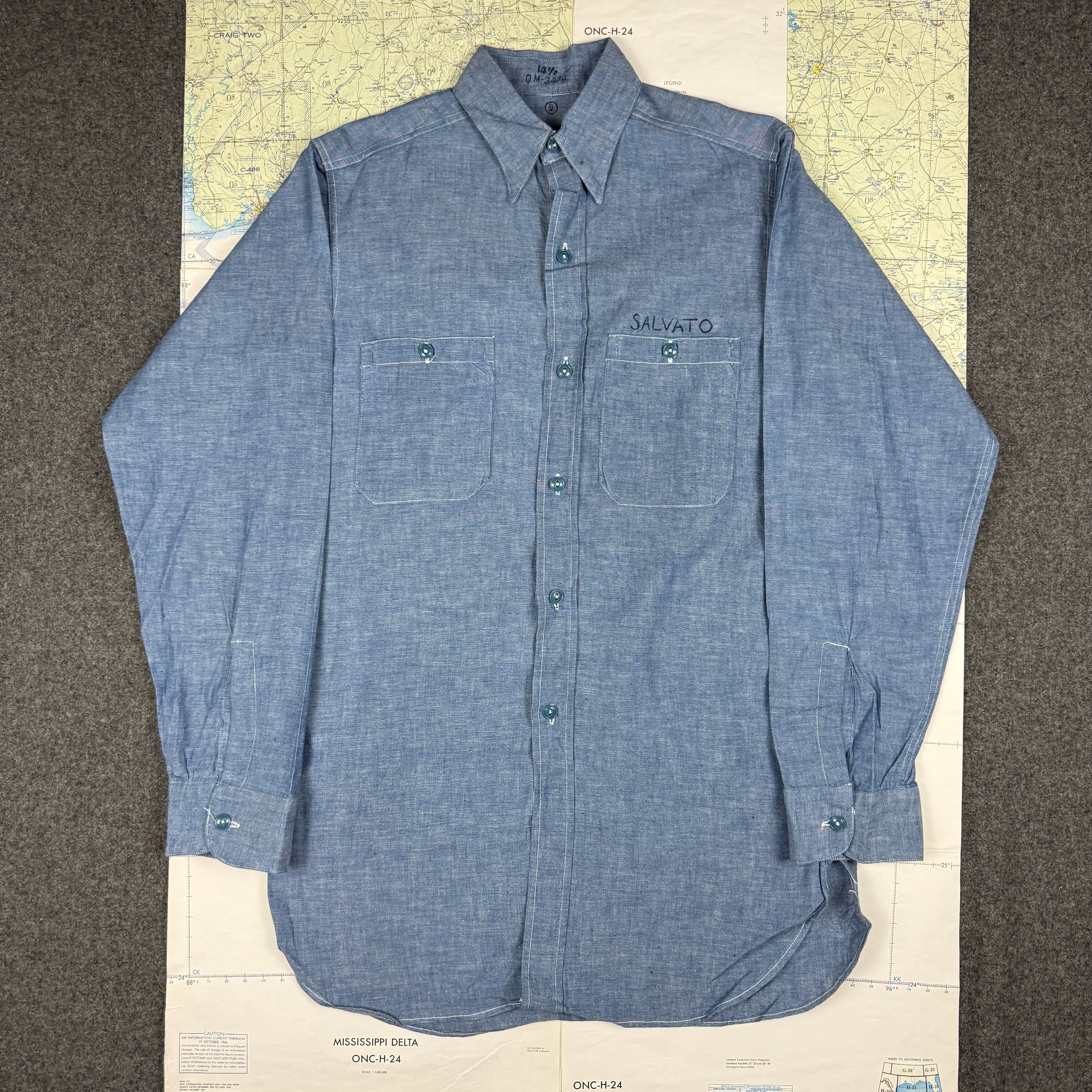 US Navy 1950s Chambray Shirt - Deadstock